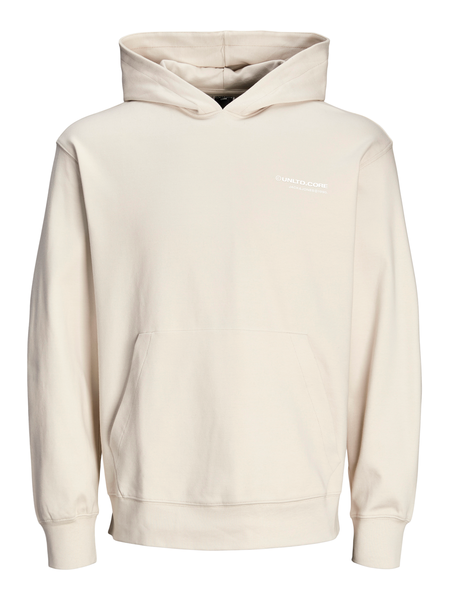 JACK & JONES FELPA CON CAPPUCCIO "UNLTD CORE" - Col. crema