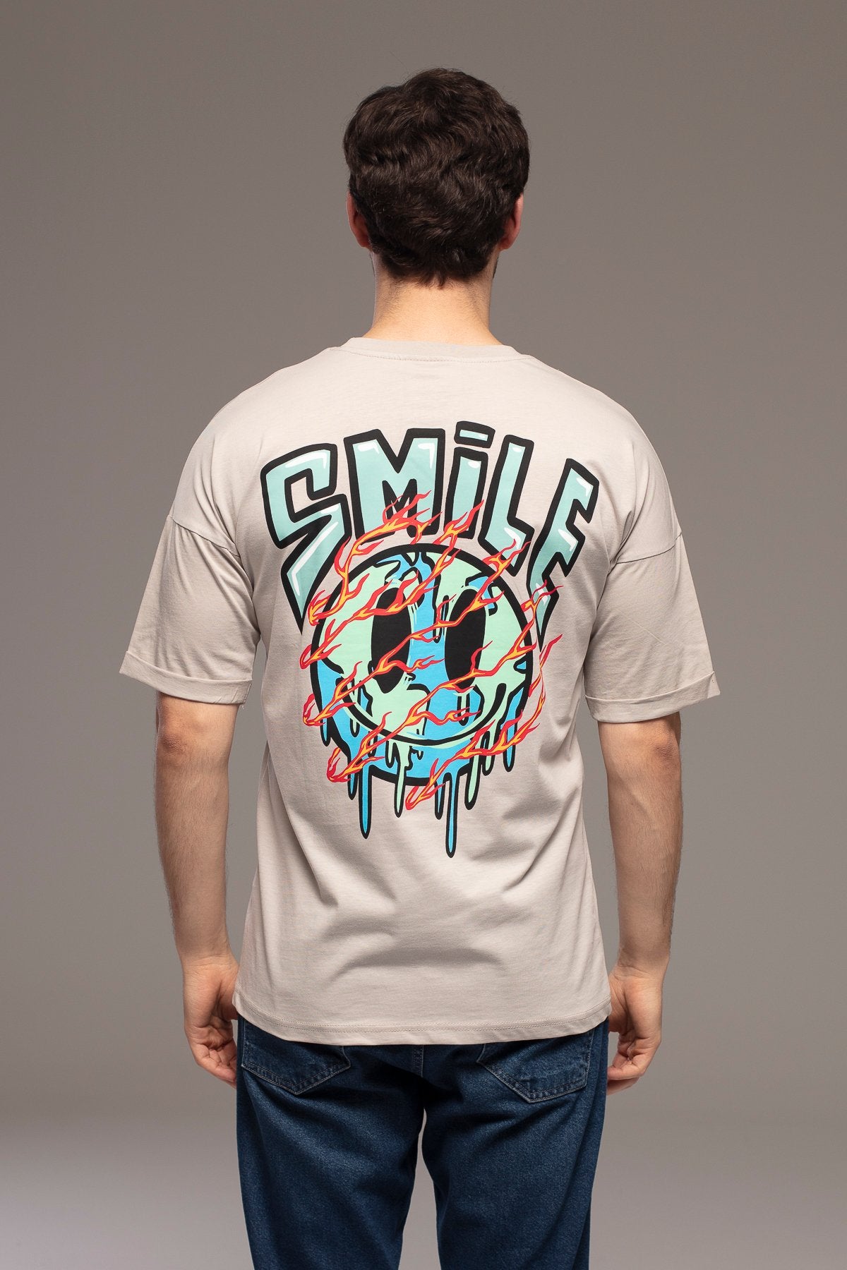 T-SHIRT "SMILE" CON STAMPA FRONTE/RETRO - Col. Bianco
