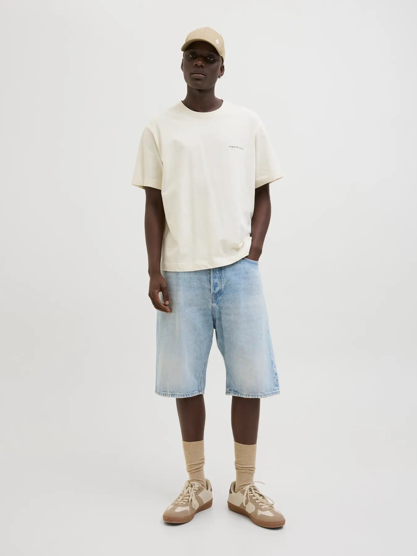 JACK & JONES SHORTS IN JEANS EXTRA BAGGY - Light Denim
