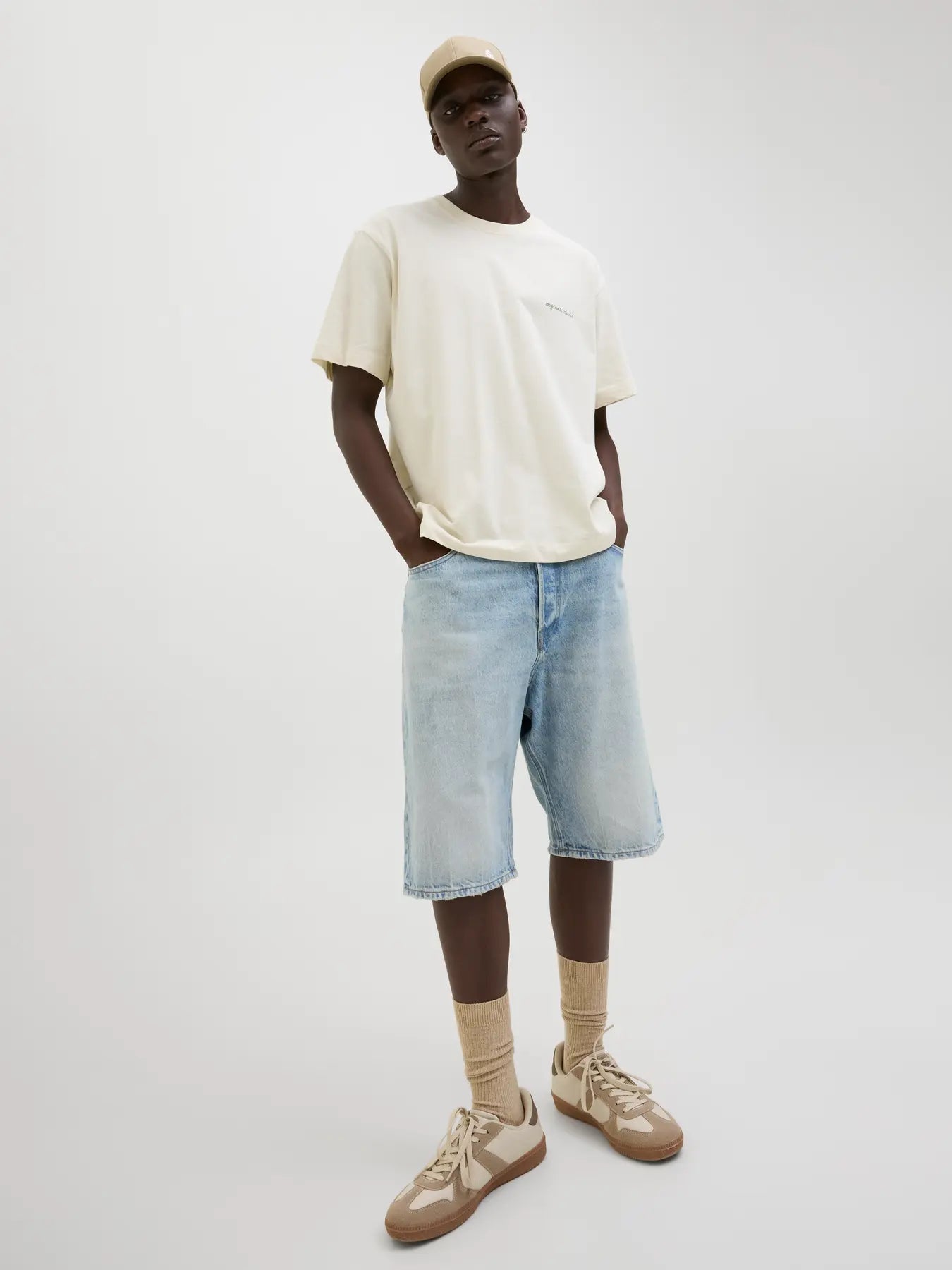 JACK & JONES SHORTS IN JEANS EXTRA BAGGY - Light Denim
