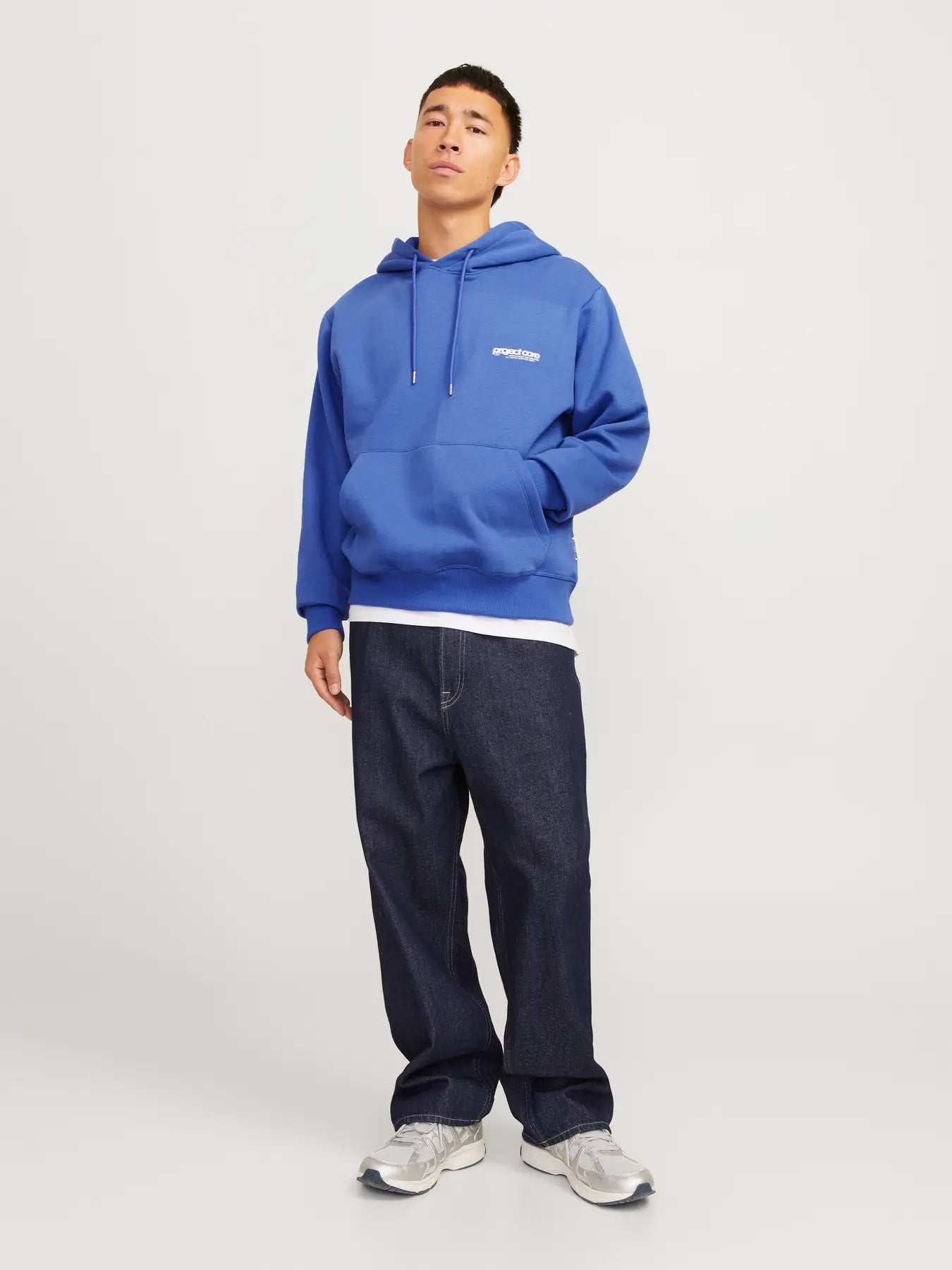 JACK & JONES FELPA CON CAPPUCCIO "PROJECT CORE" - Blu