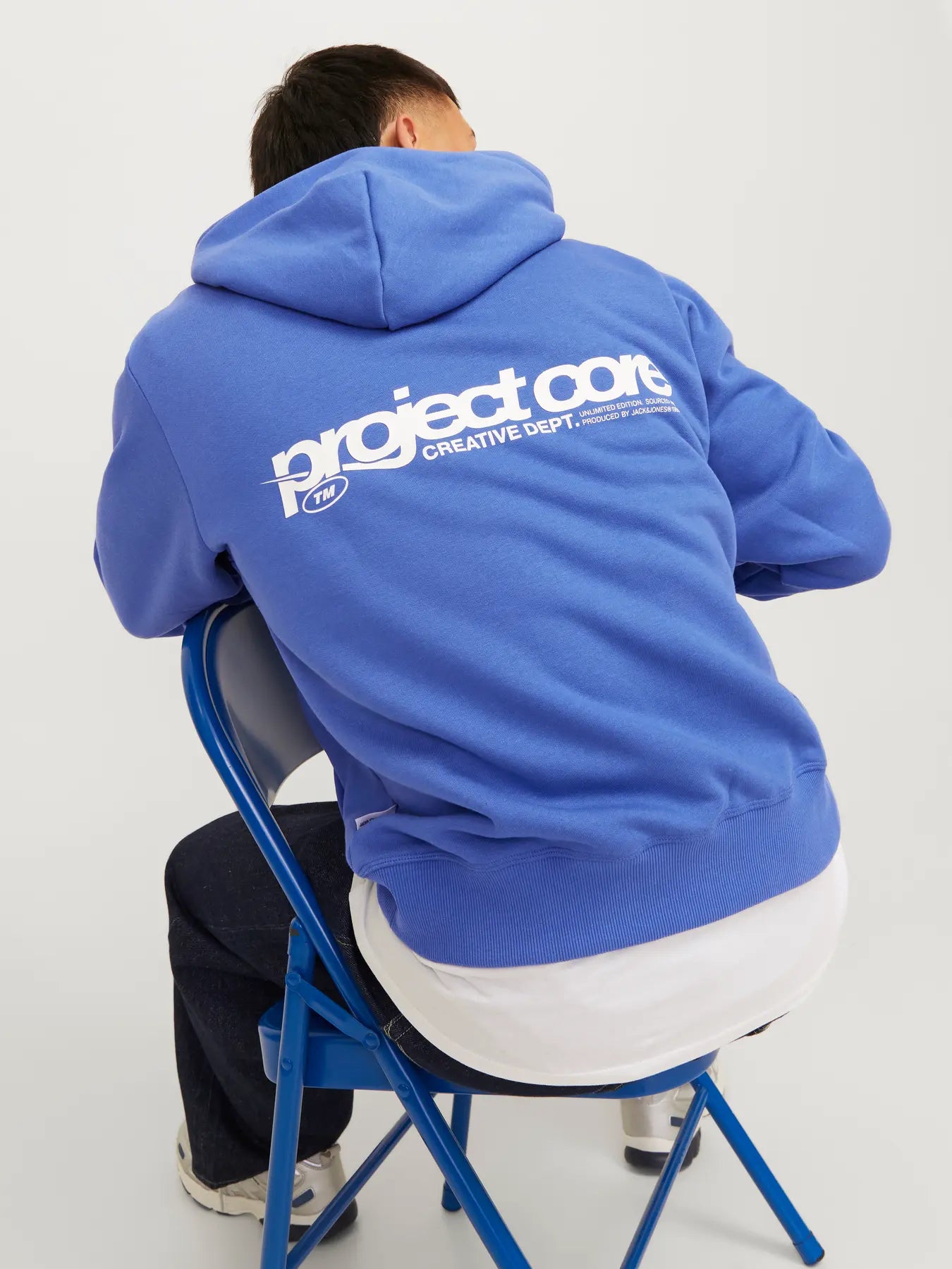 JACK & JONES FELPA CON CAPPUCCIO "PROJECT CORE" - Blu