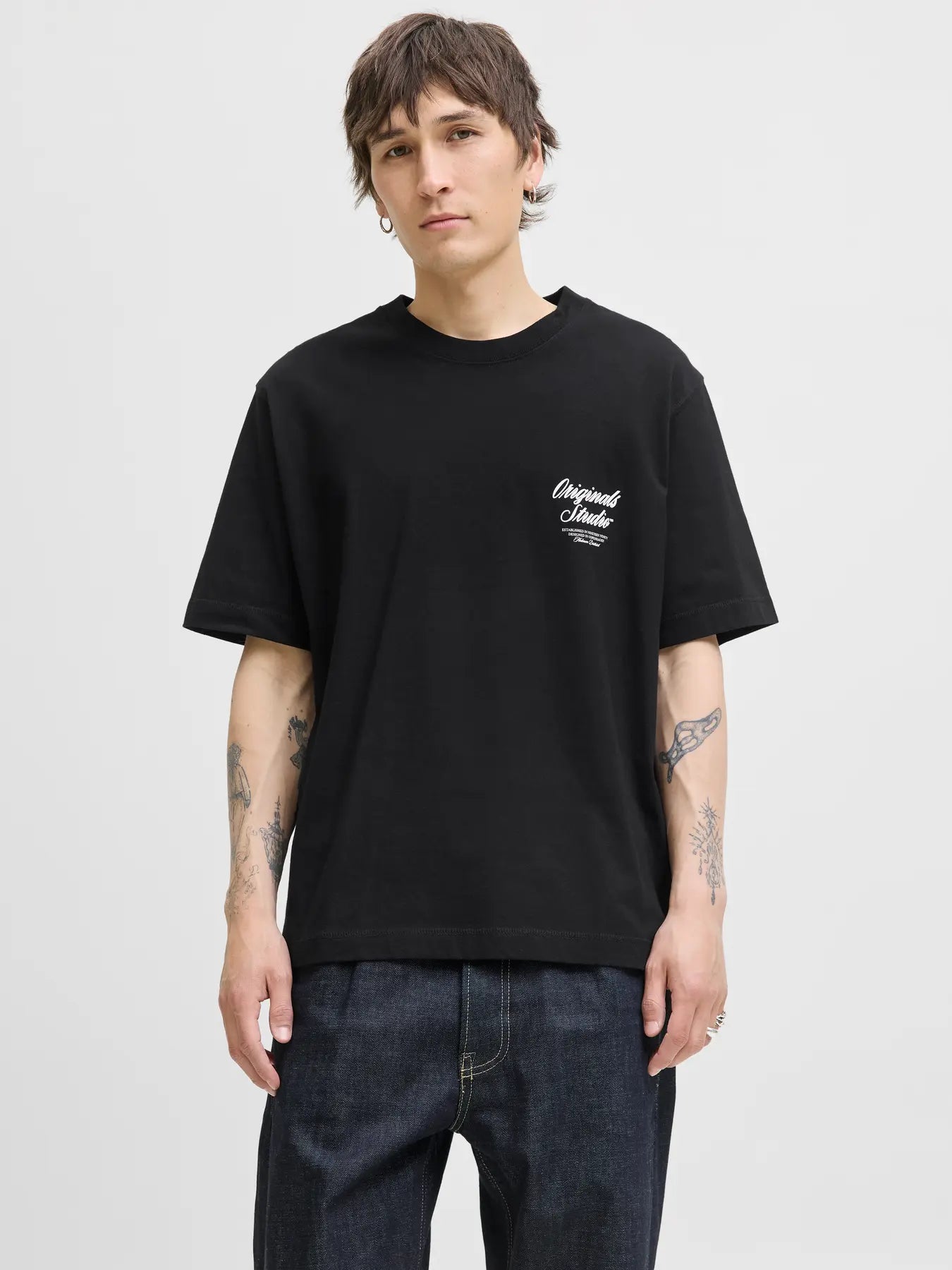 JACK & JONES T-SHIRT JORNORREBRO - Col nero