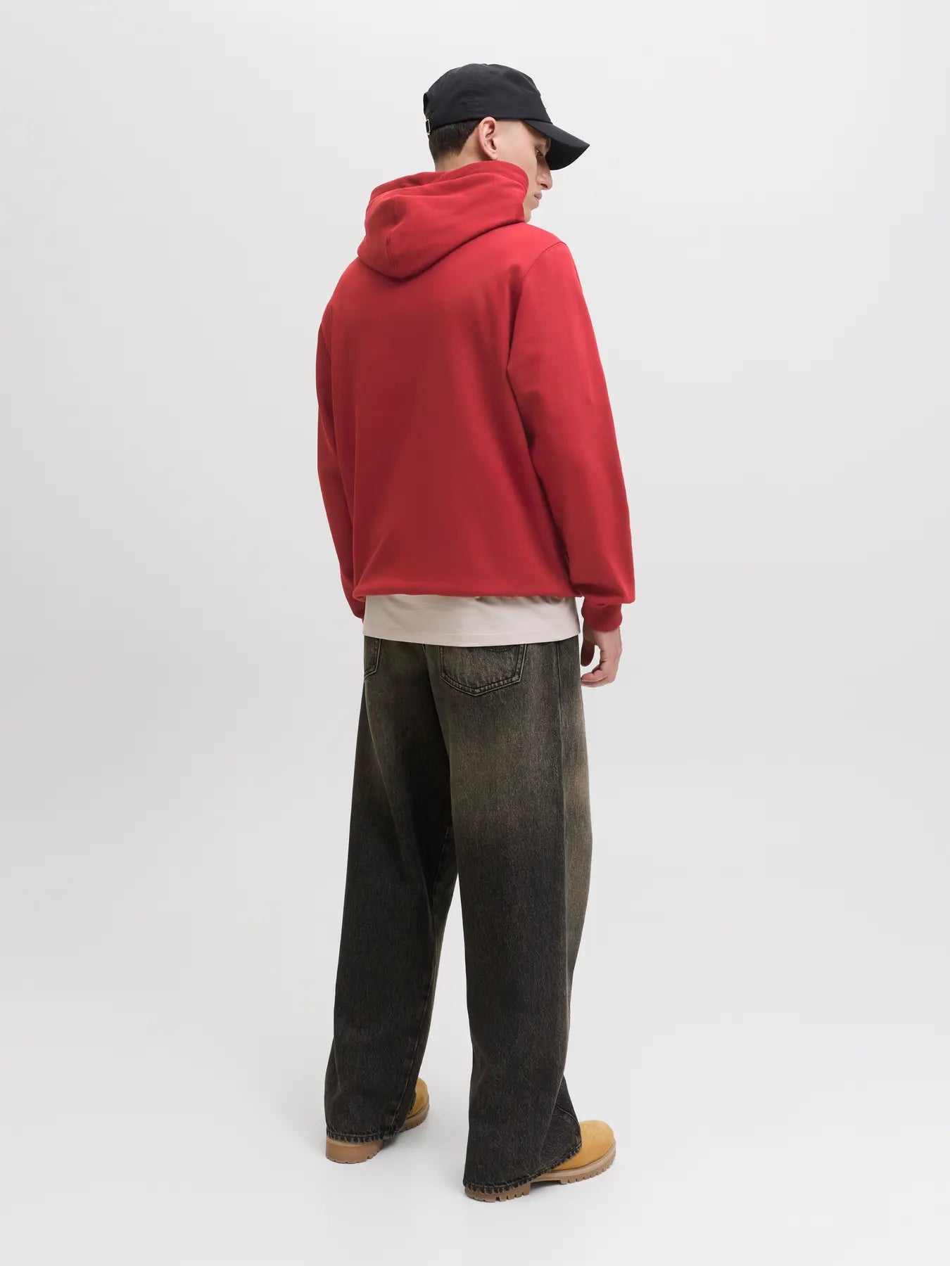 JACK & JONES FELPA CON CAPPUCCIO "JORNORREBRO" - Rosso
