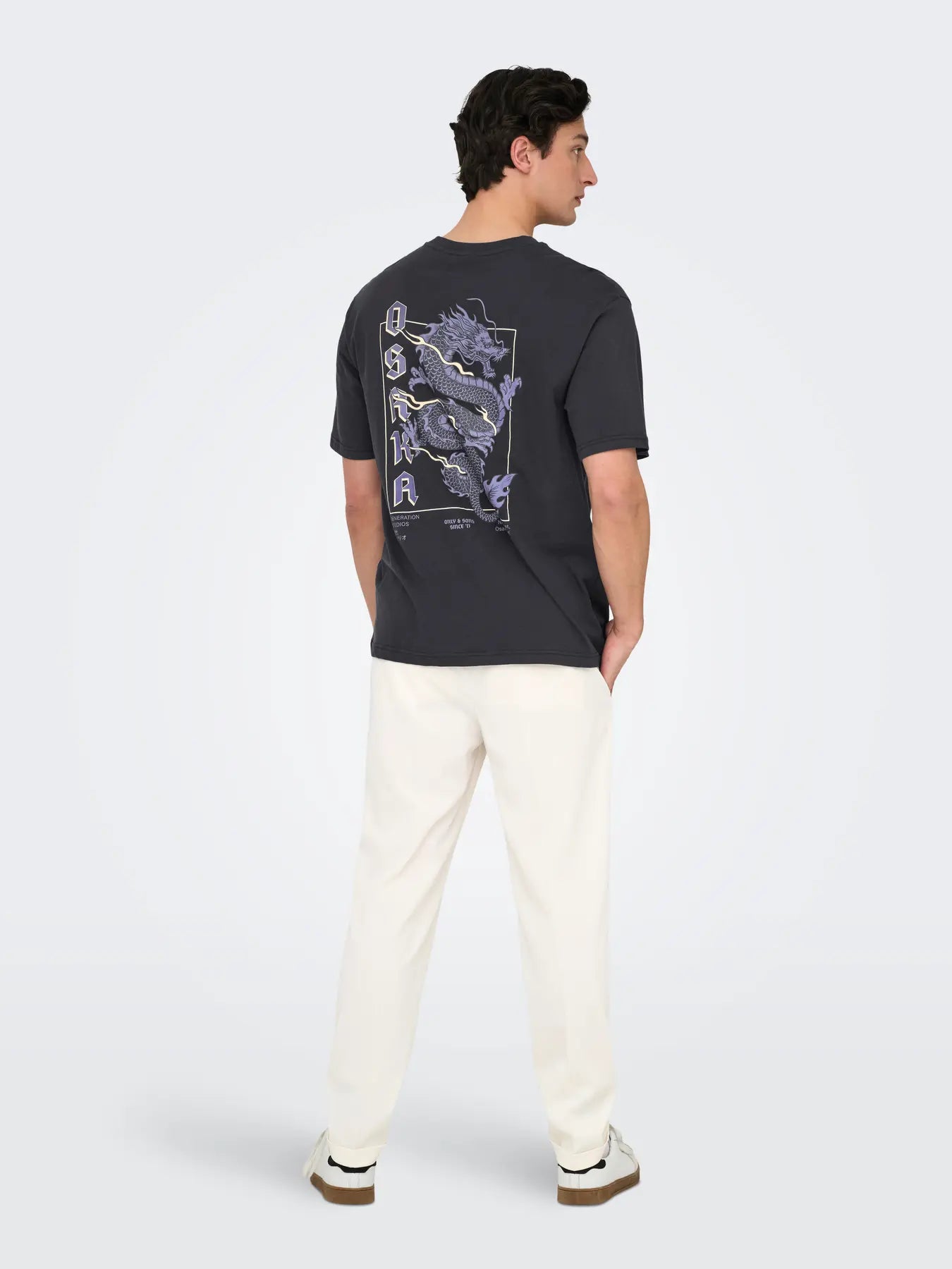 ONLY & SONS T-SHIRT DRAGON - Col. Nero