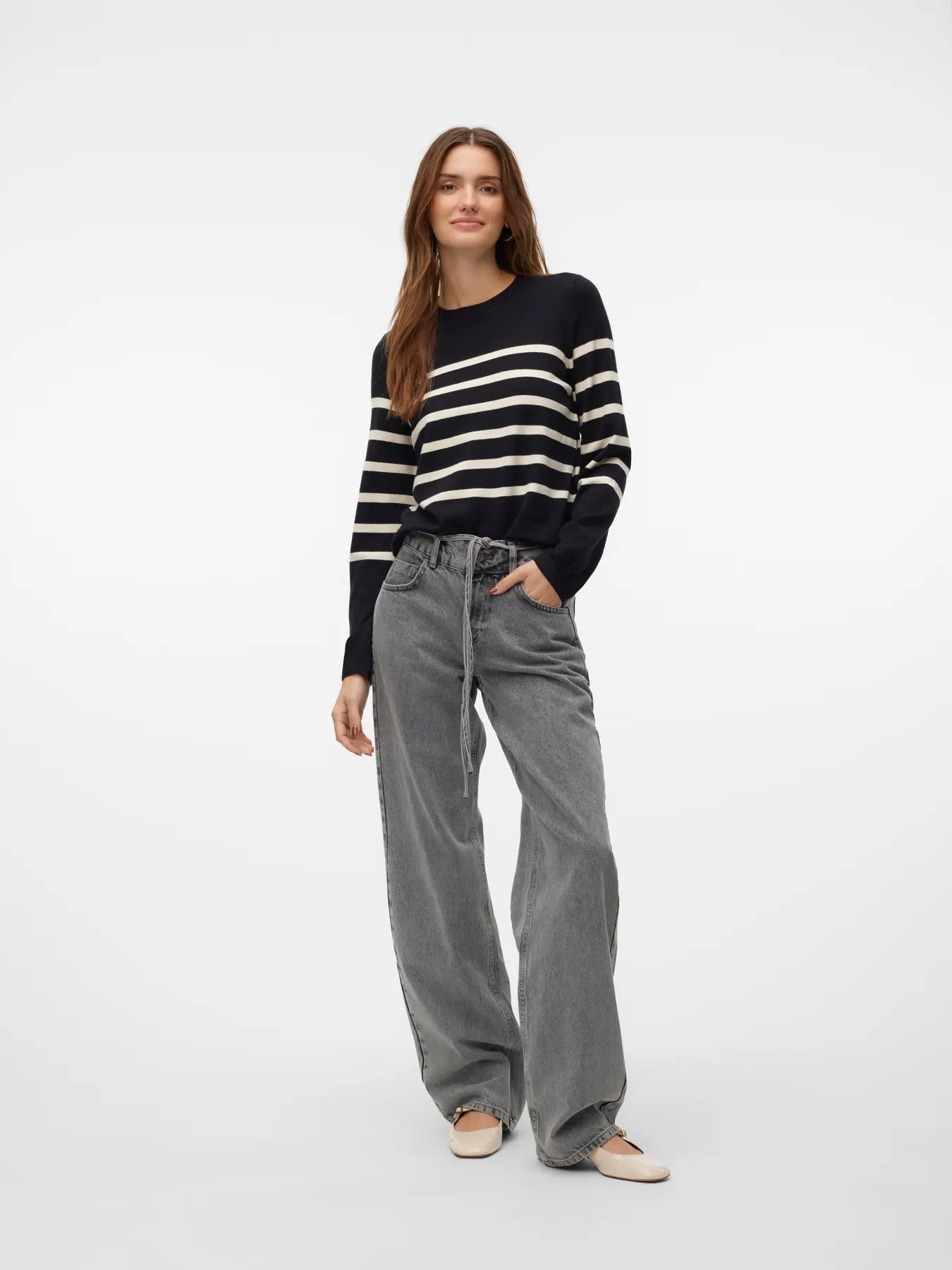 Vero Moda SABA Maglione a righe - col. nero