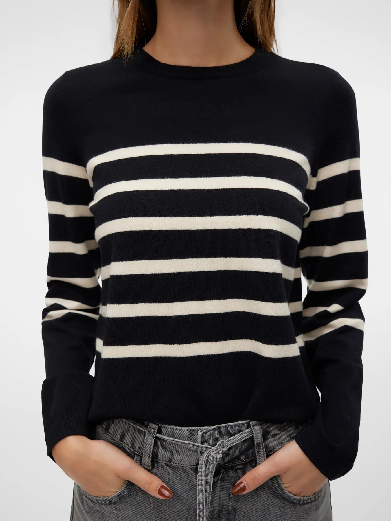 Vero Moda SABA Maglione a righe - col. nero