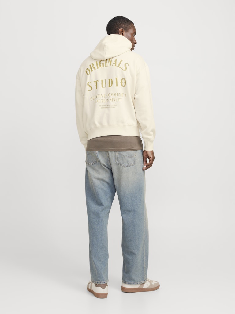 JACK & JONES FELPA CON CAPPUCCIO "ORIGINALS COMMUNITY" - Ecru