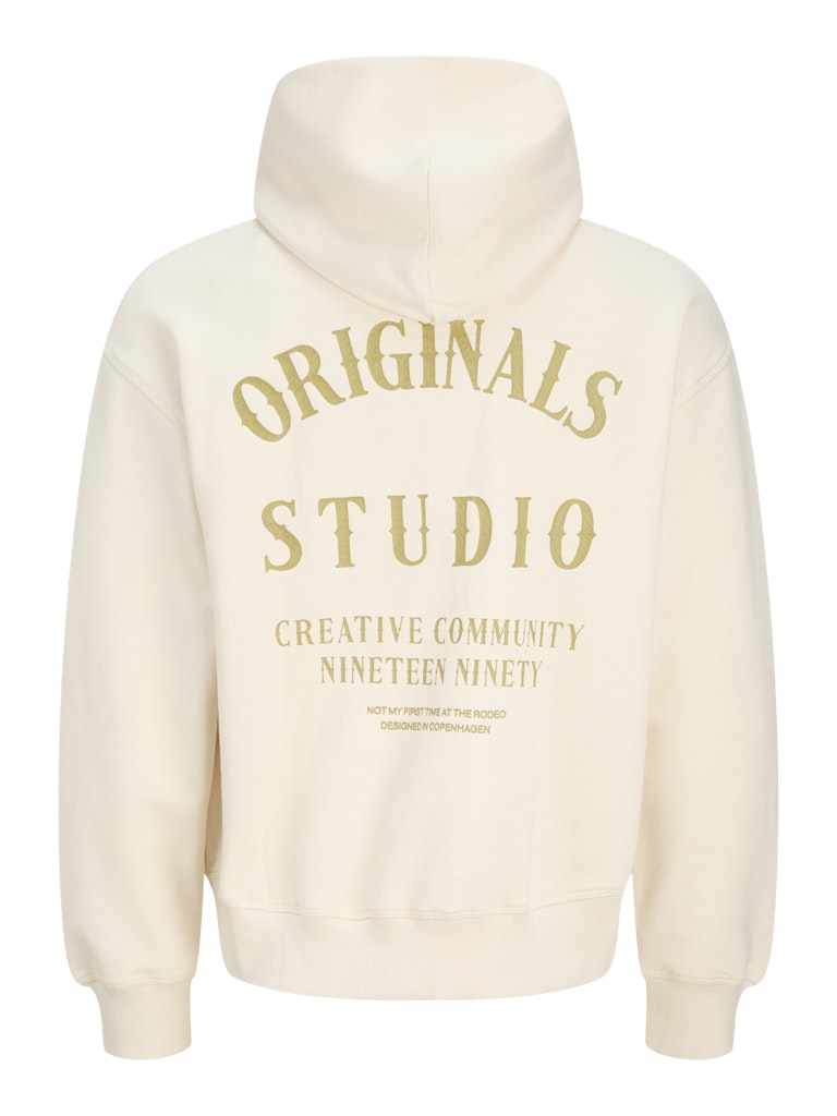 JACK & JONES FELPA CON CAPPUCCIO "ORIGINALS COMMUNITY" - Ecru