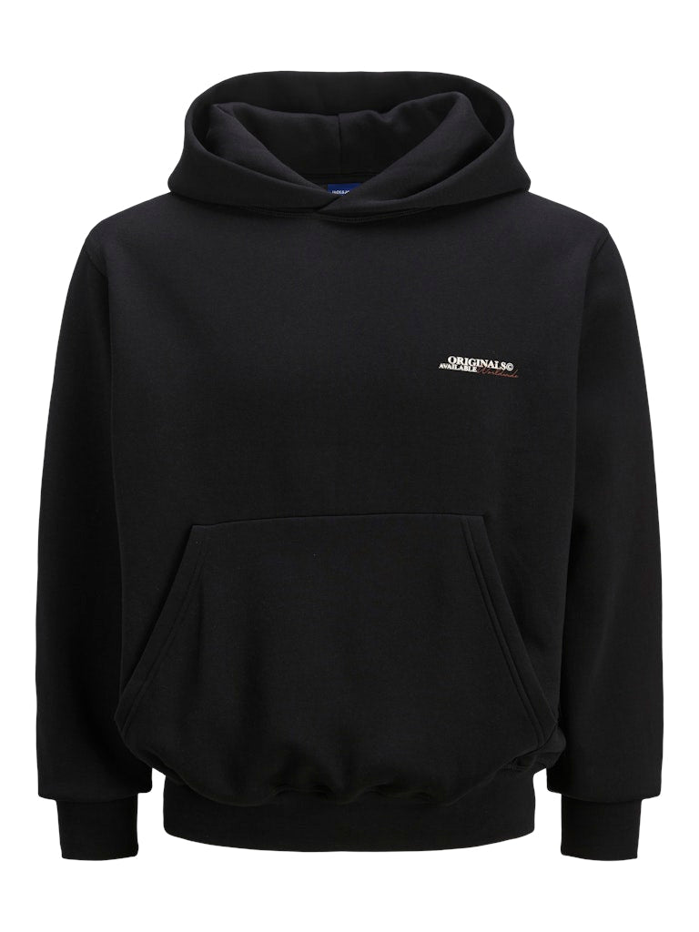 JACK & JONES FELPA CON CAPPUCCIO "ORIGINALS WORLDWIDE" - Nero