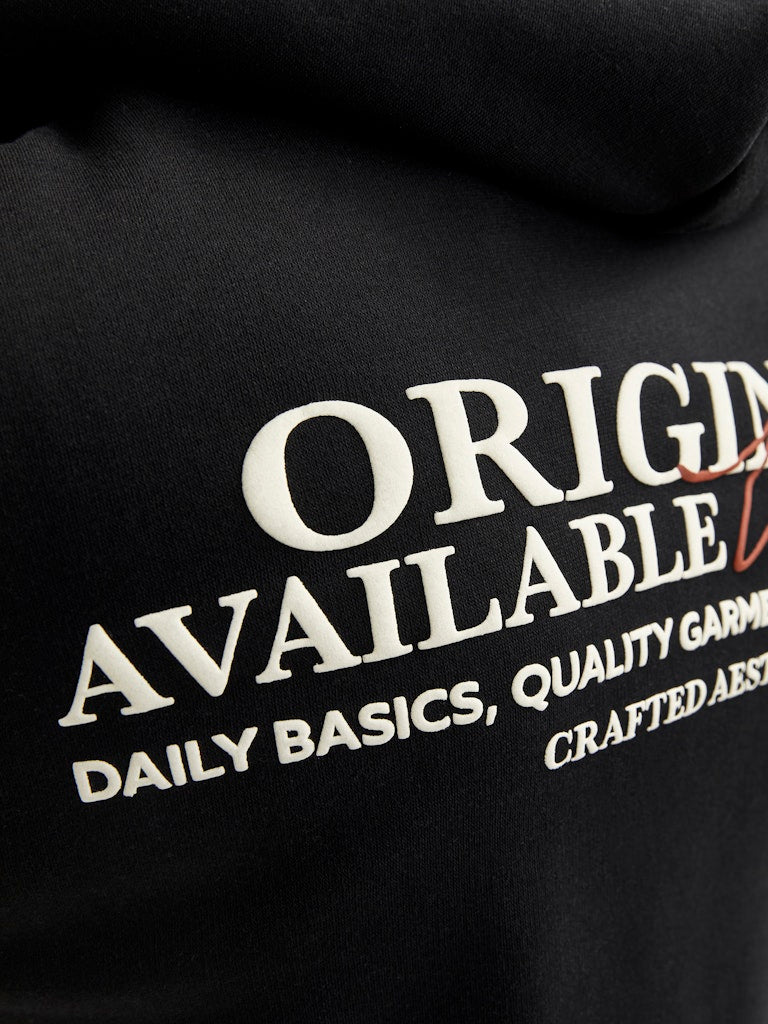 JACK & JONES FELPA CON CAPPUCCIO "ORIGINALS WORLDWIDE" - Nero