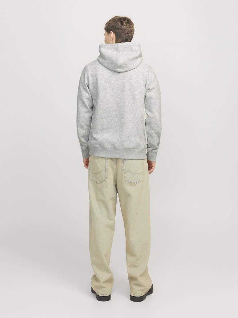 JACK & JONES FELPA CON CAPPUCCIO "BOX SCRIPT" - White Melange