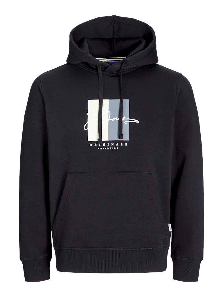 JACK & JONES FELPA CON CAPPUCCIO "BOX SCRIPT" - Nero