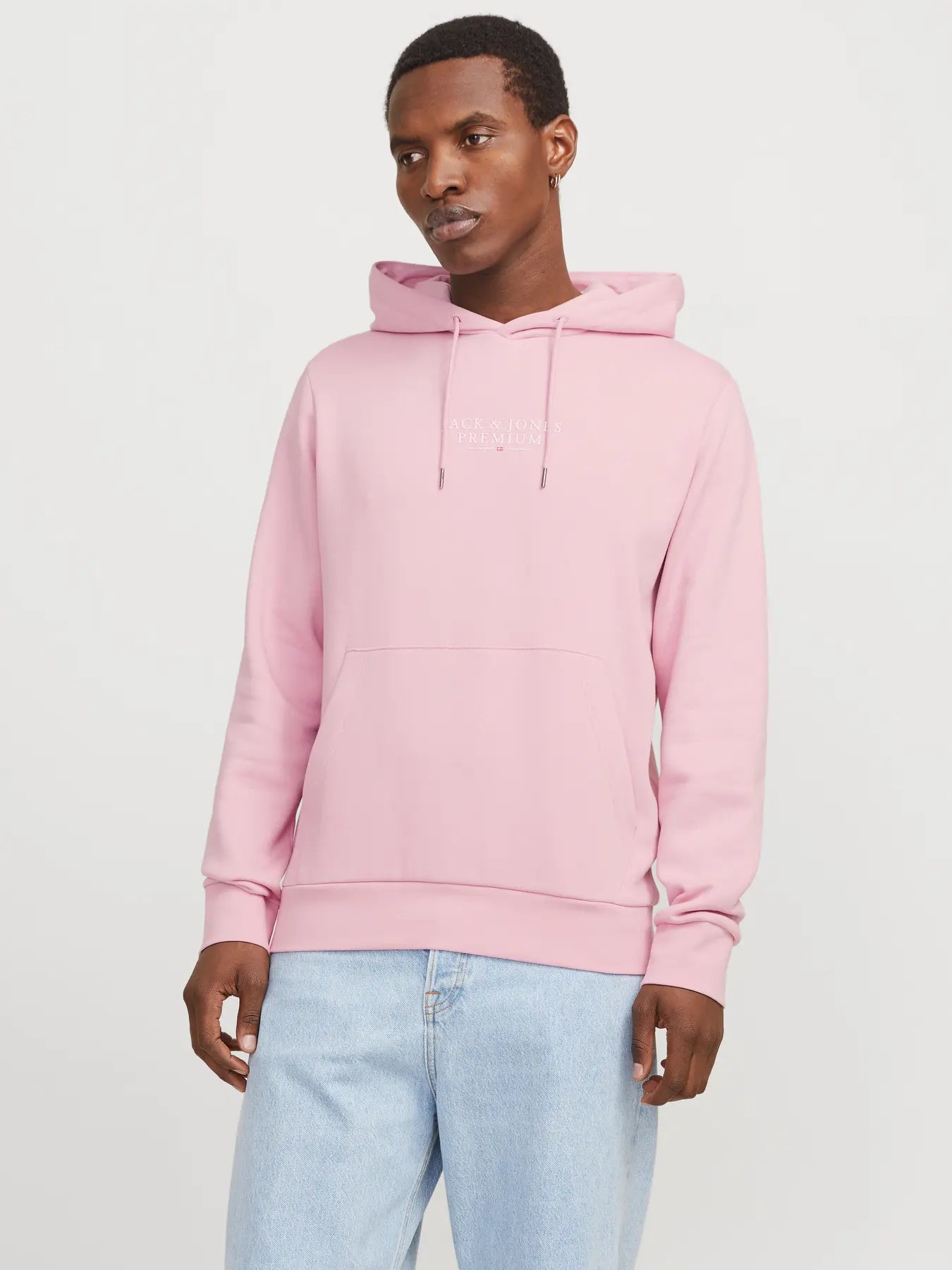 JACK & JONES FELPA CON CAPPUCCIO "PREMIUM" - Col. rosa