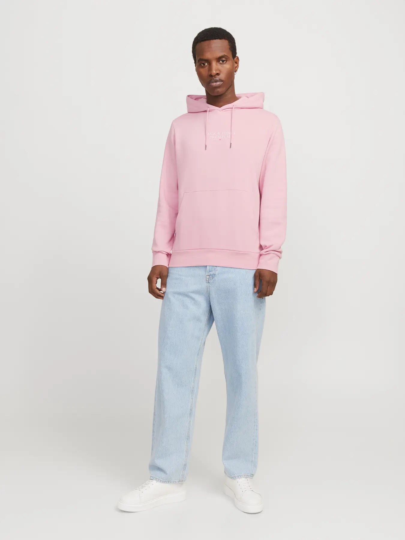 JACK & JONES FELPA CON CAPPUCCIO "PREMIUM" - Col. rosa