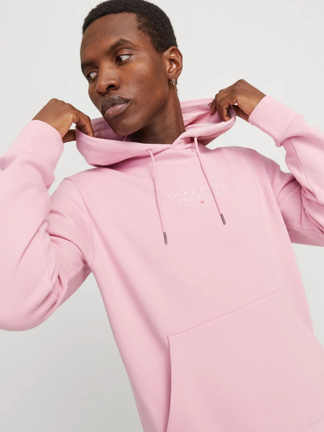 JACK & JONES FELPA CON CAPPUCCIO "PREMIUM" - Col. rosa