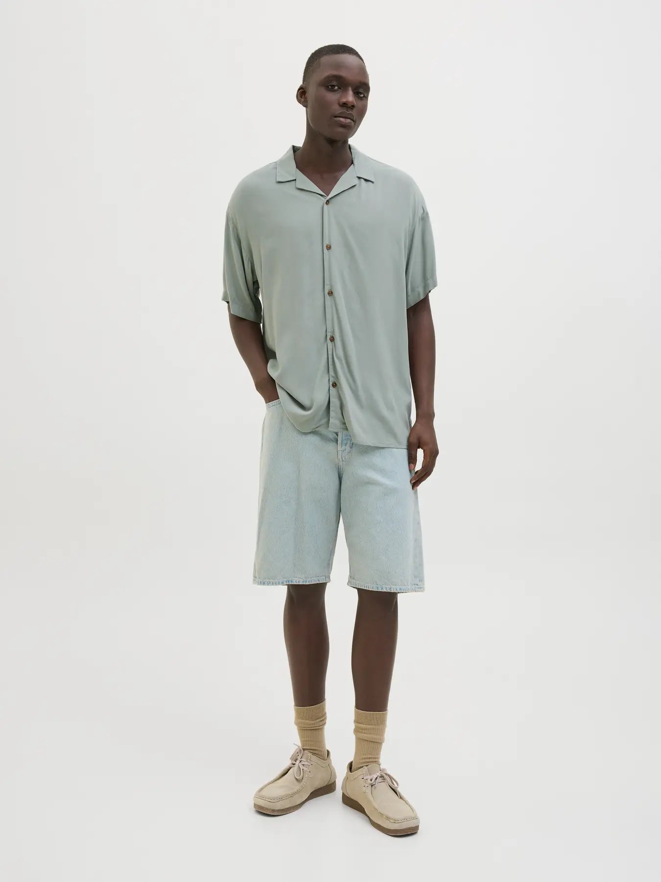 JACK & JONES CAMICIA JJEJEFF RESORT - Col. verde acqua