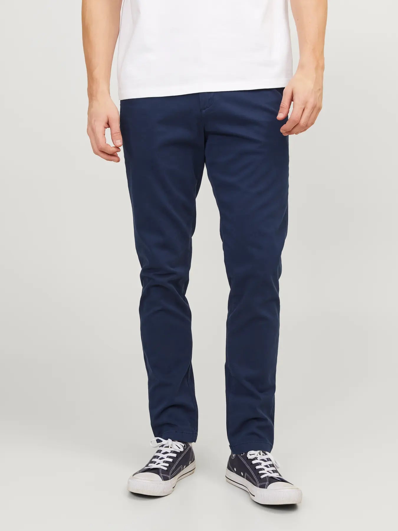 JACK & JONES PANTALONI JPSTMARCO BOWIE CHINO - Blu