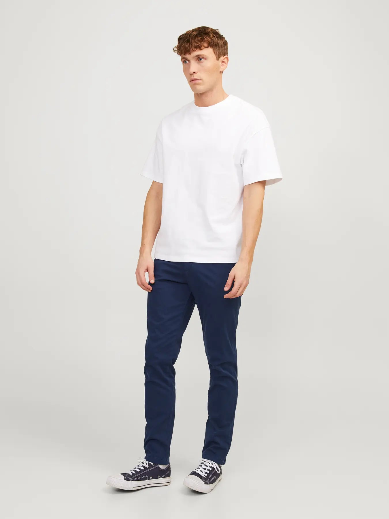 JACK & JONES PANTALONI JPSTMARCO BOWIE CHINO - Blu