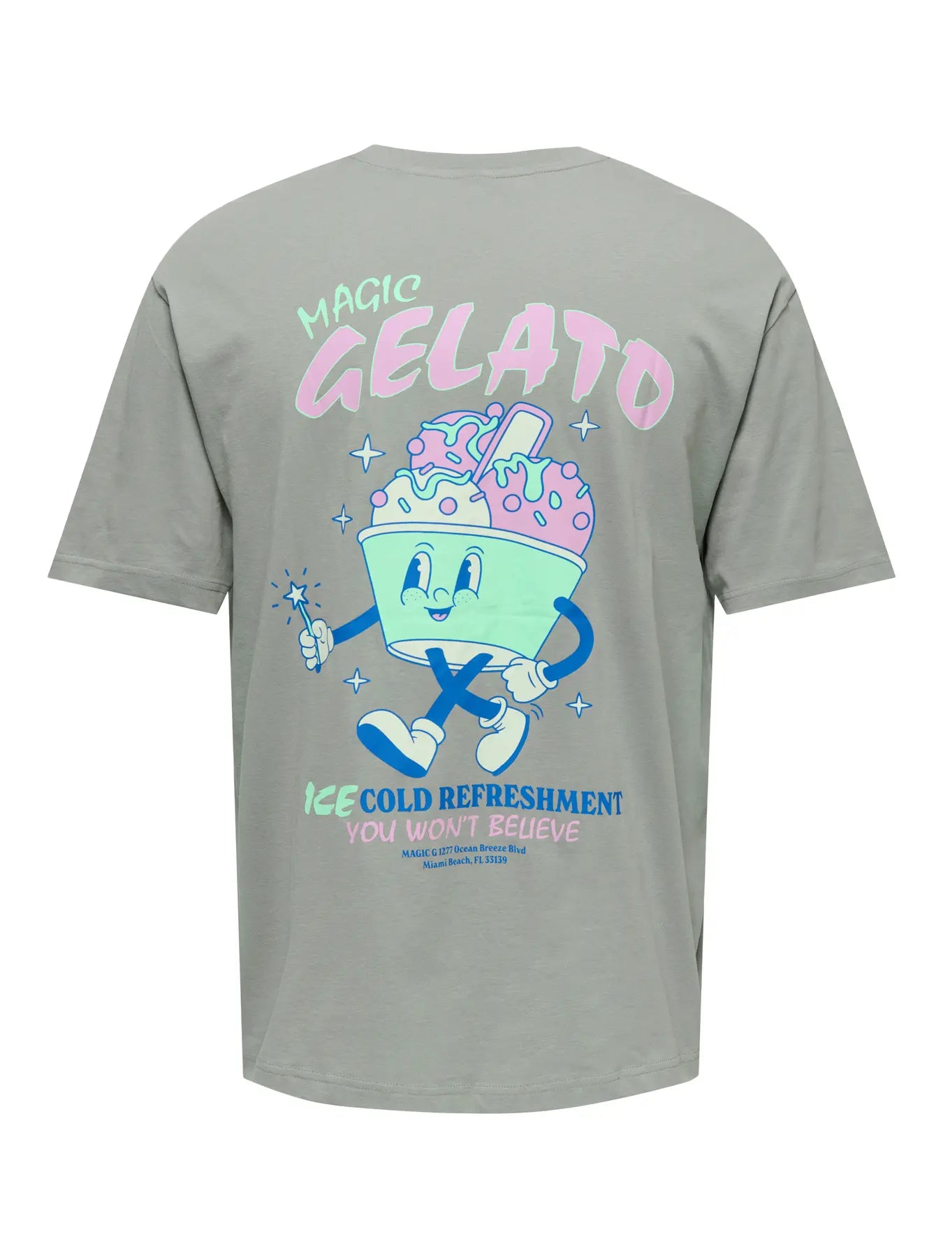 ONLY & SONS T-SHIRT MAGIC GELATO - Limestone