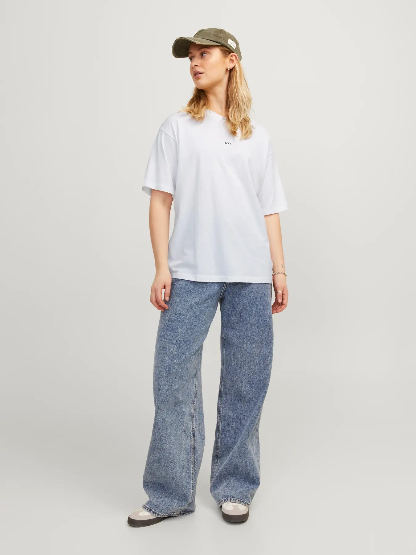 JXANDREA LOOSE LOGO TEE - T-shirt basic - col. bianco