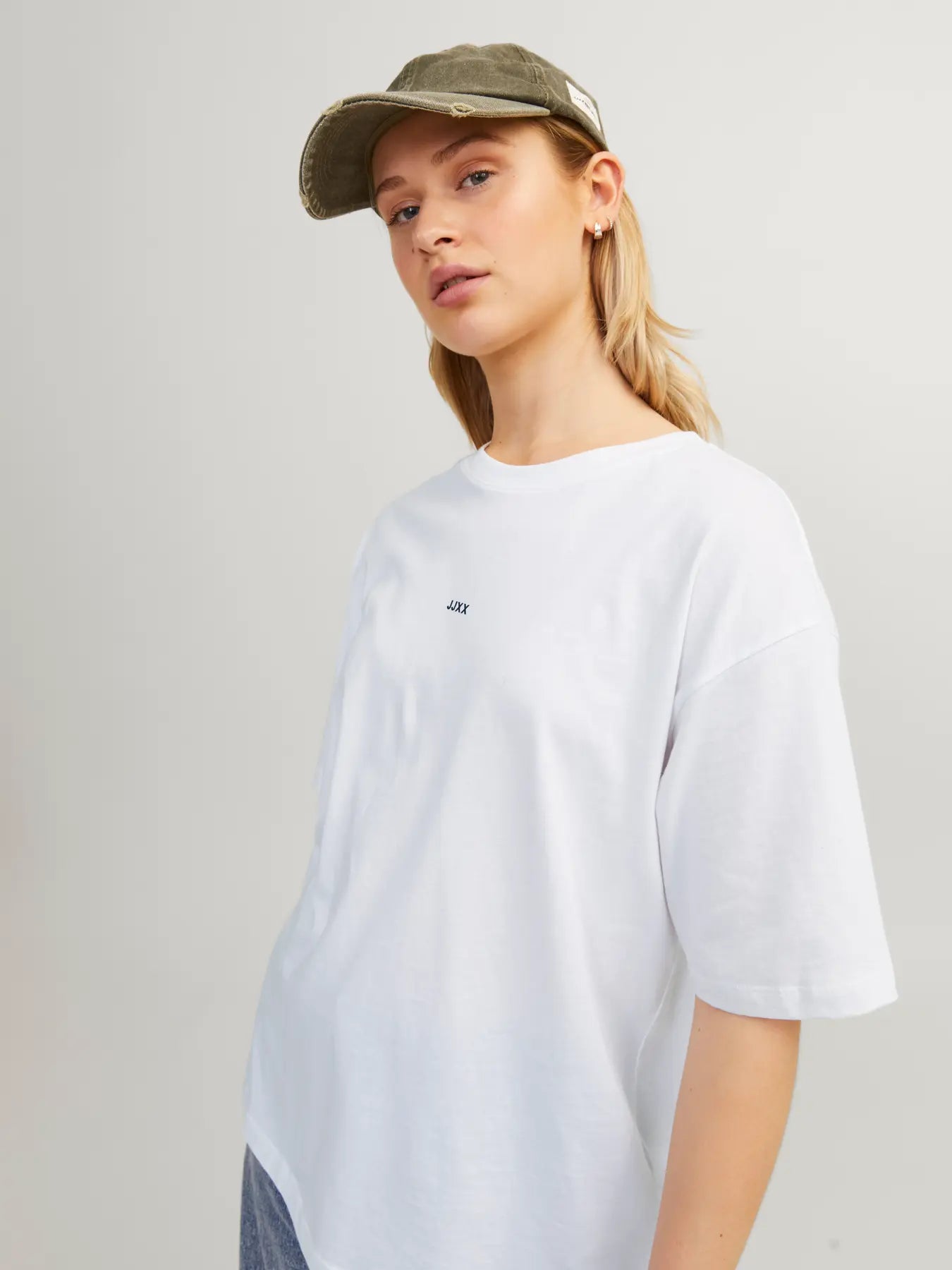 JXANDREA LOOSE LOGO TEE - T-shirt basic - col. bianco