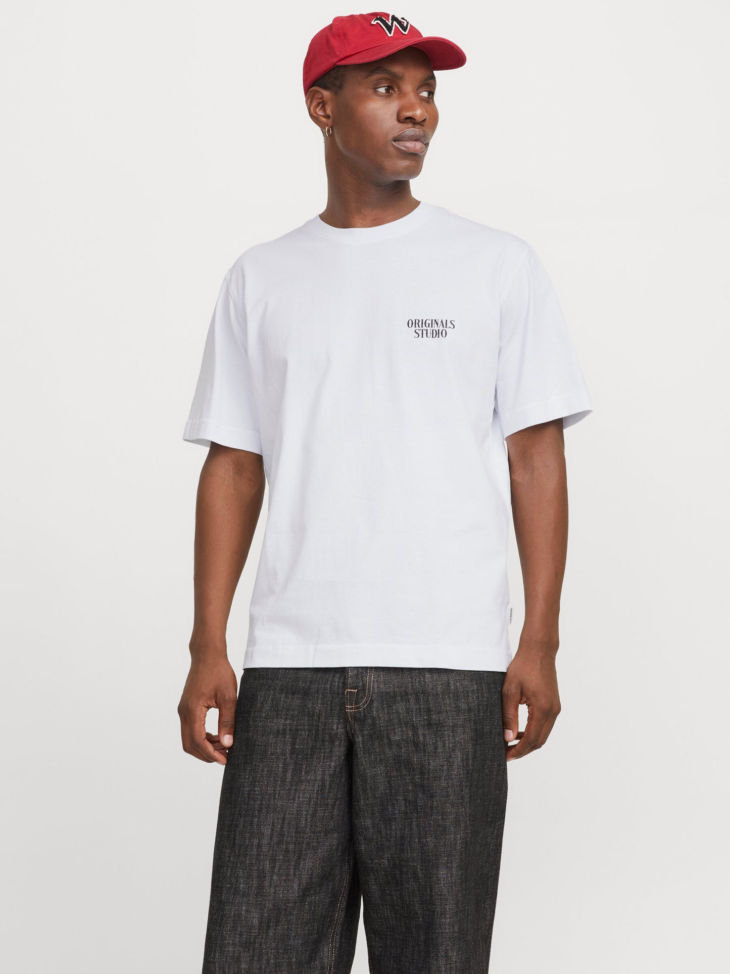 JACK & JONES T-SHIRT ORIGINALS STUDIO FONT - Col. Bianco