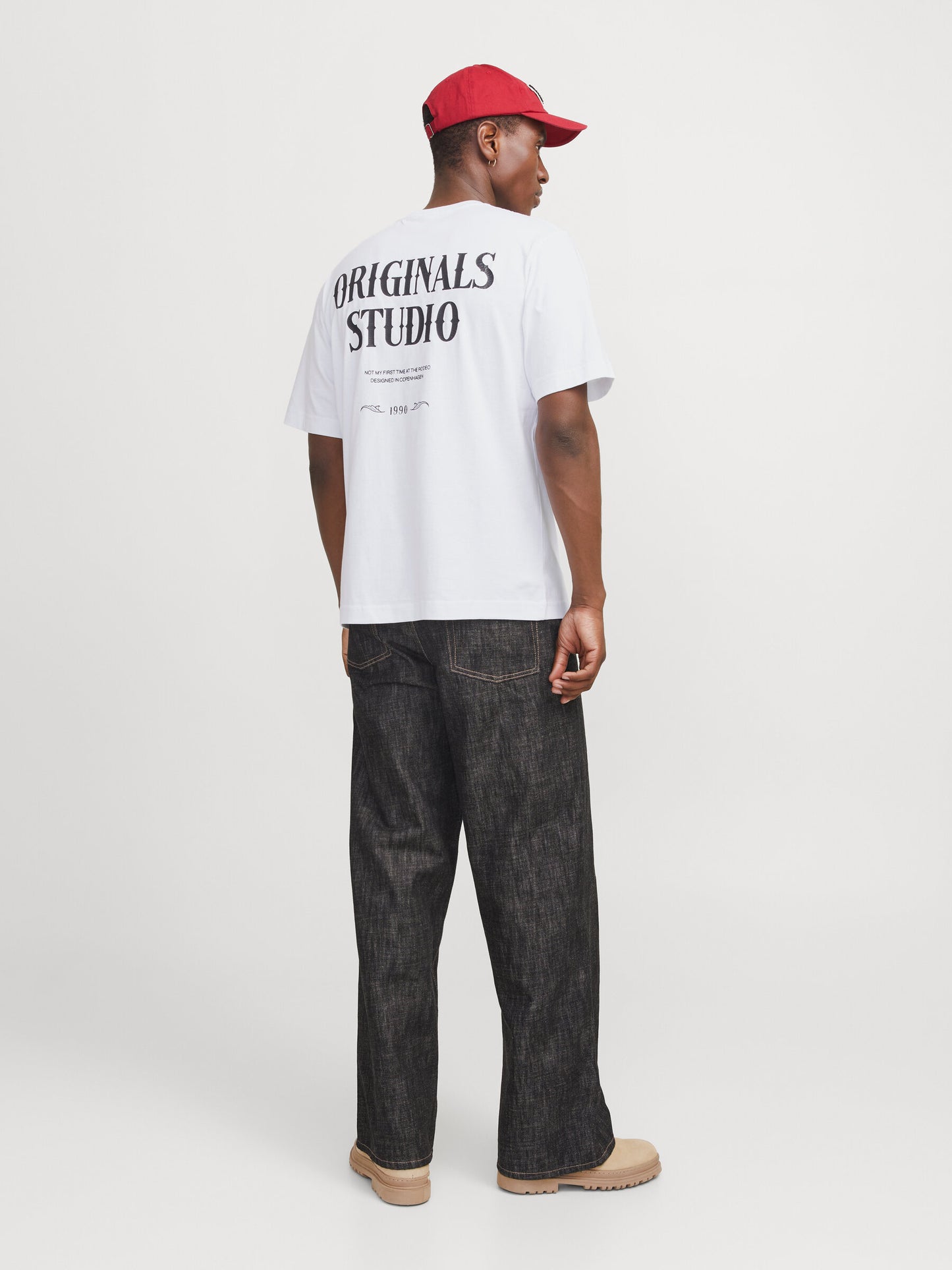JACK & JONES T-SHIRT ORIGINALS STUDIO FONT - Col. Bianco