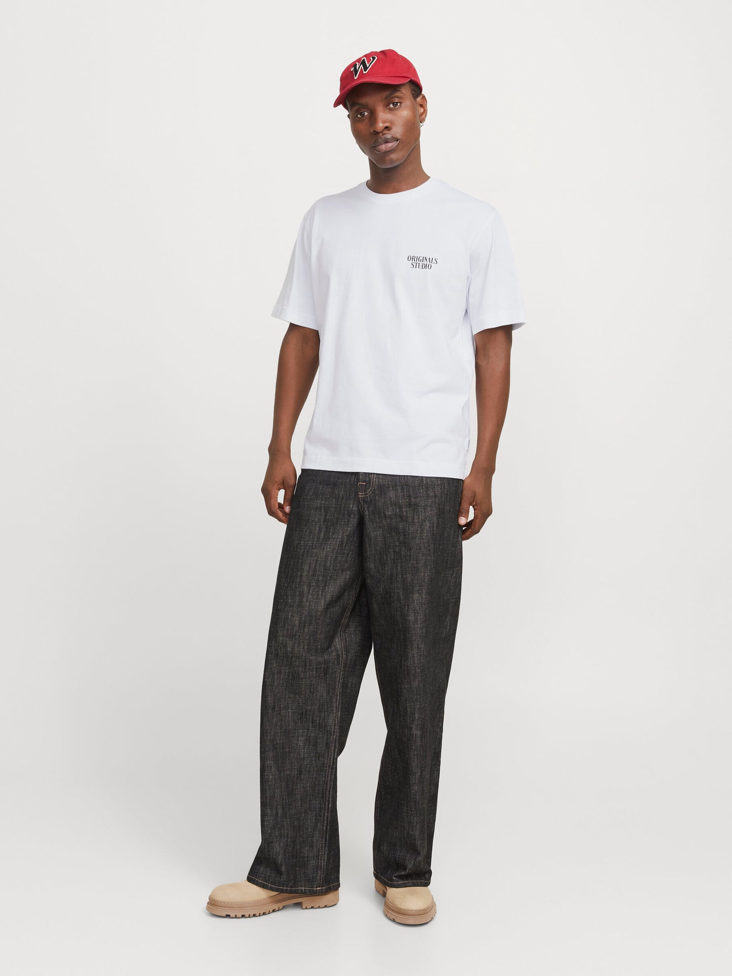 JACK & JONES T-SHIRT ORIGINALS STUDIO FONT - Col. Bianco