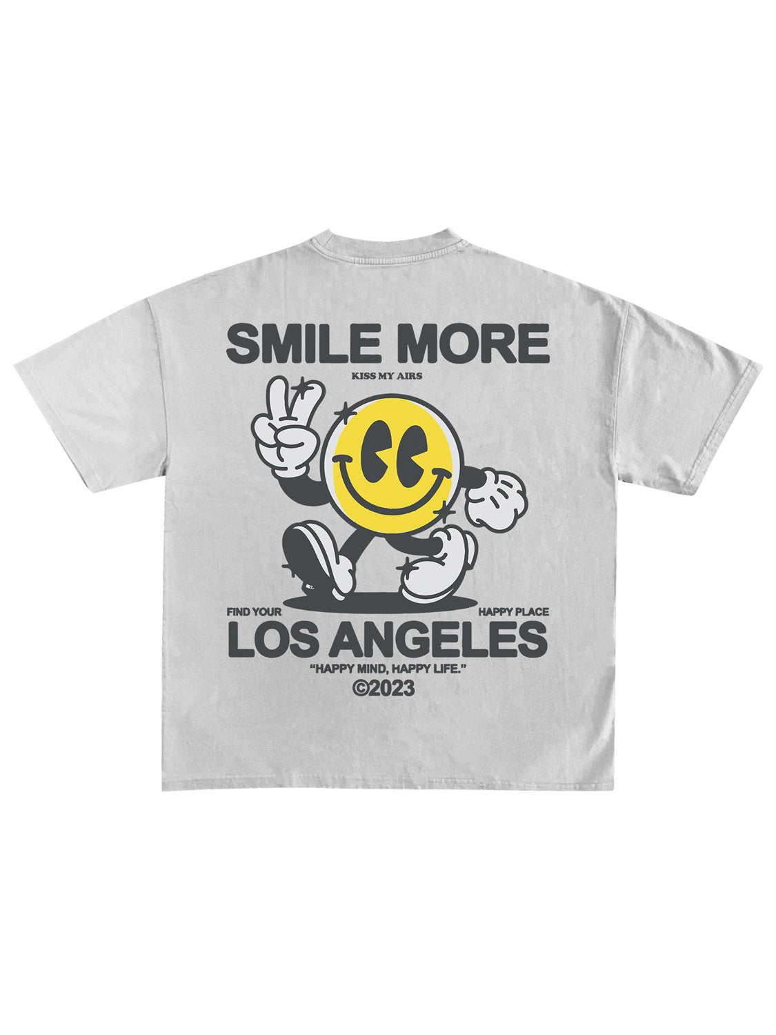 T-SHIRT "SMILE MORE" CON STAMPA FRONTE/RETRO - Col. Bianco