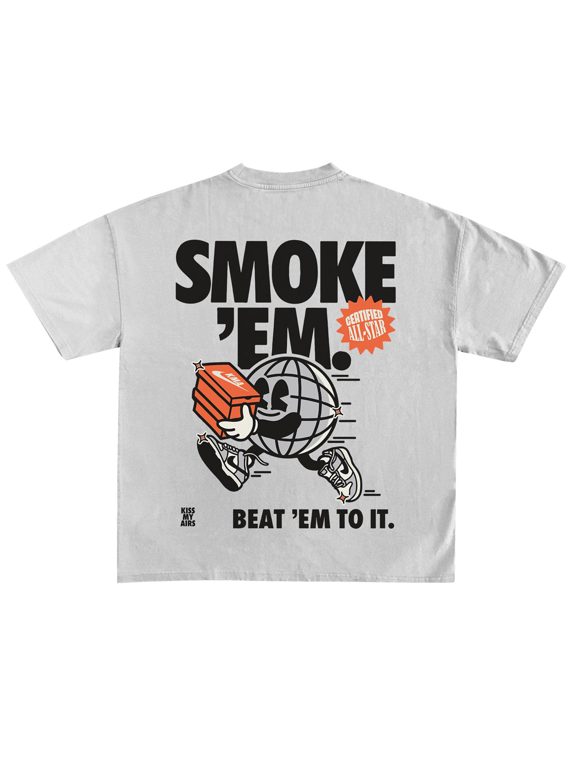 T-SHIRT "SMOKE 'EM" - Col. Bianco