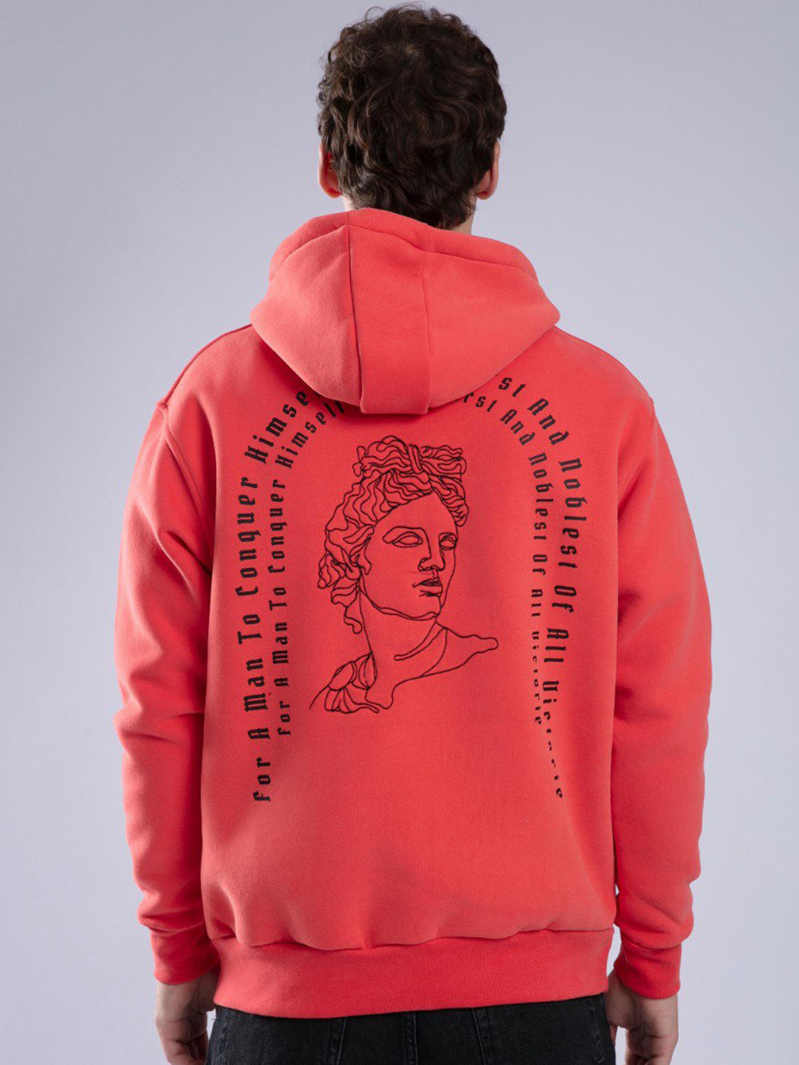 FELPA CON CAPPUCCIO "VICTORIE" - Col. Rosso corallo