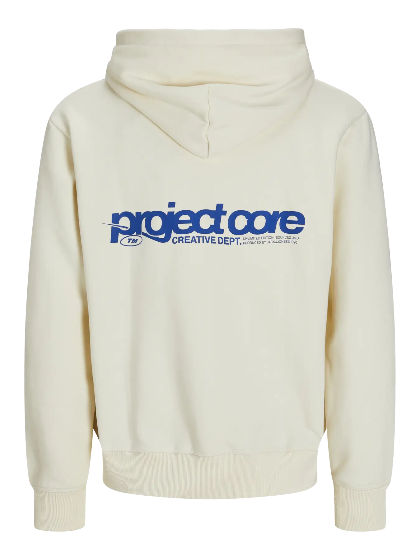 JACK & JONES FELPA CON CAPPUCCIO "PROJECT CORE" - Bianco panna