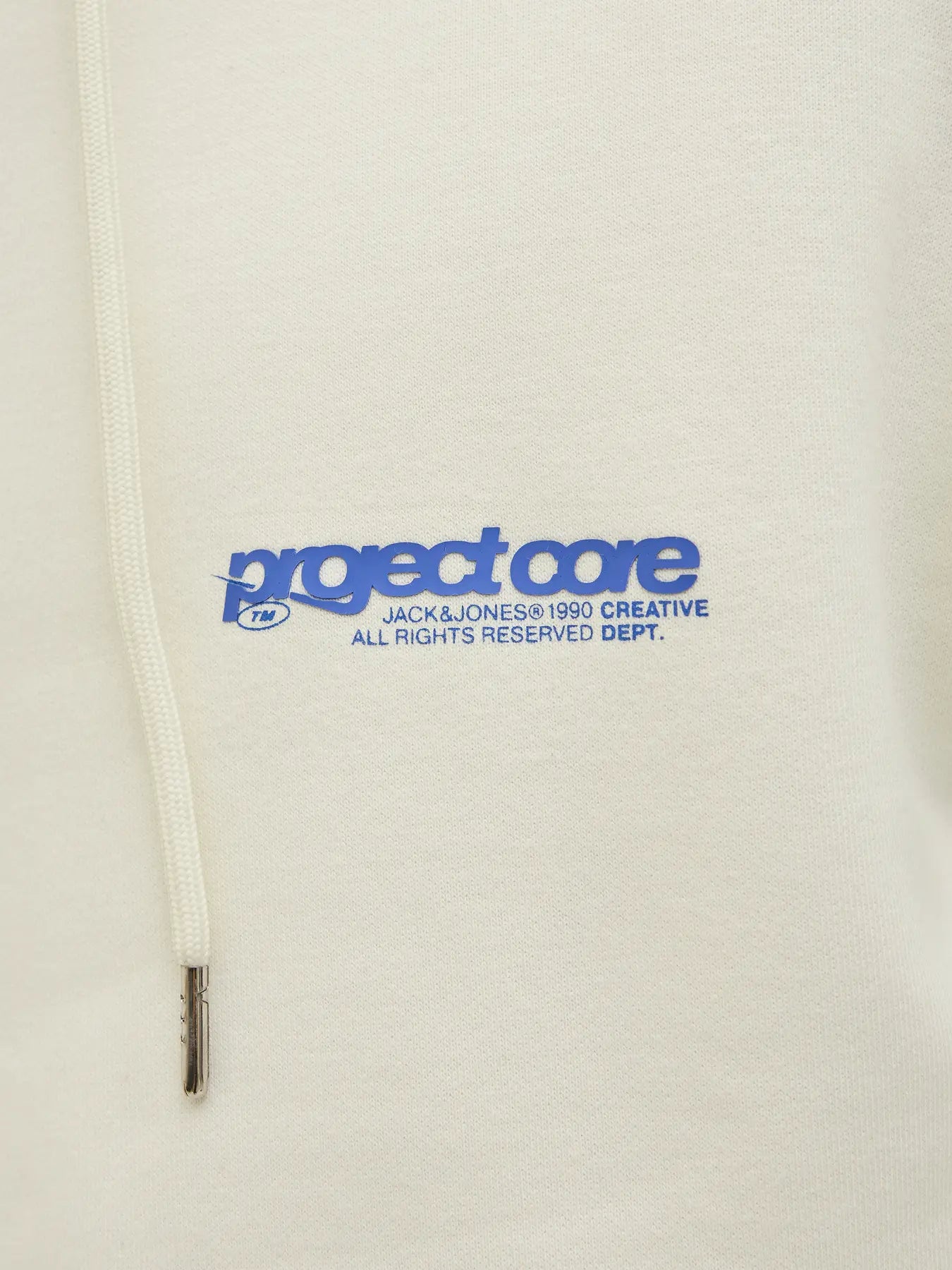 JACK & JONES FELPA CON CAPPUCCIO "PROJECT CORE" - Bianco panna