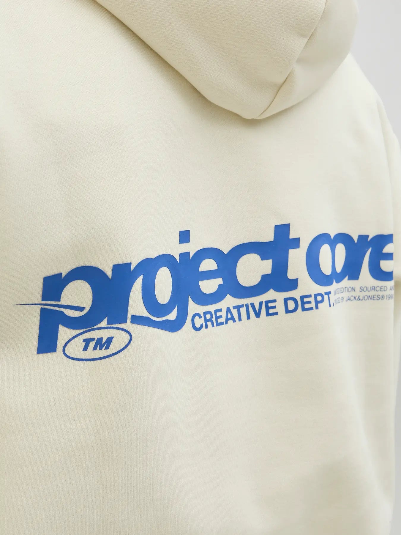 JACK & JONES FELPA CON CAPPUCCIO "PROJECT CORE" - Bianco panna