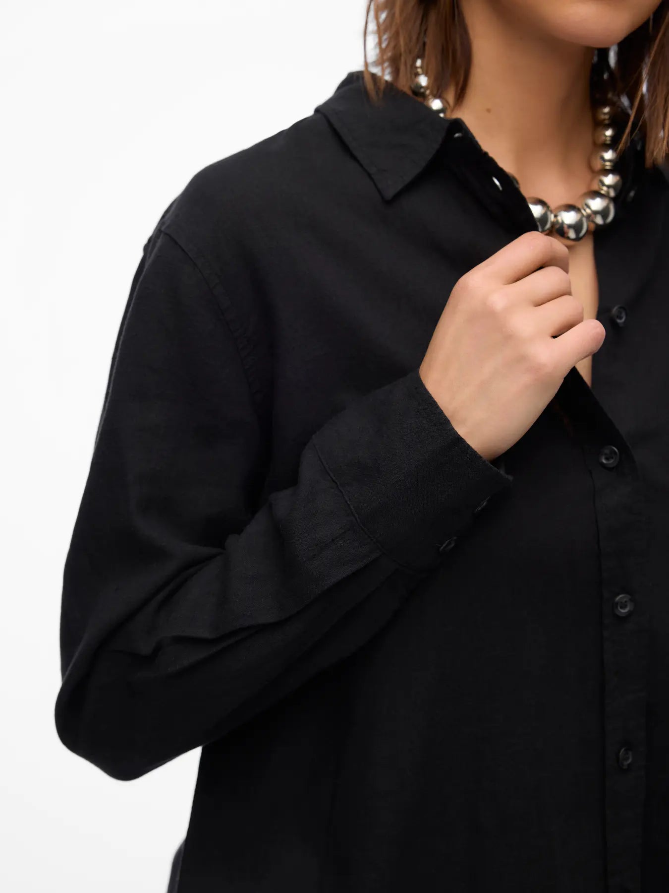VERO MODA Camicia in lino da donna 'VMLINN' - col. Nero