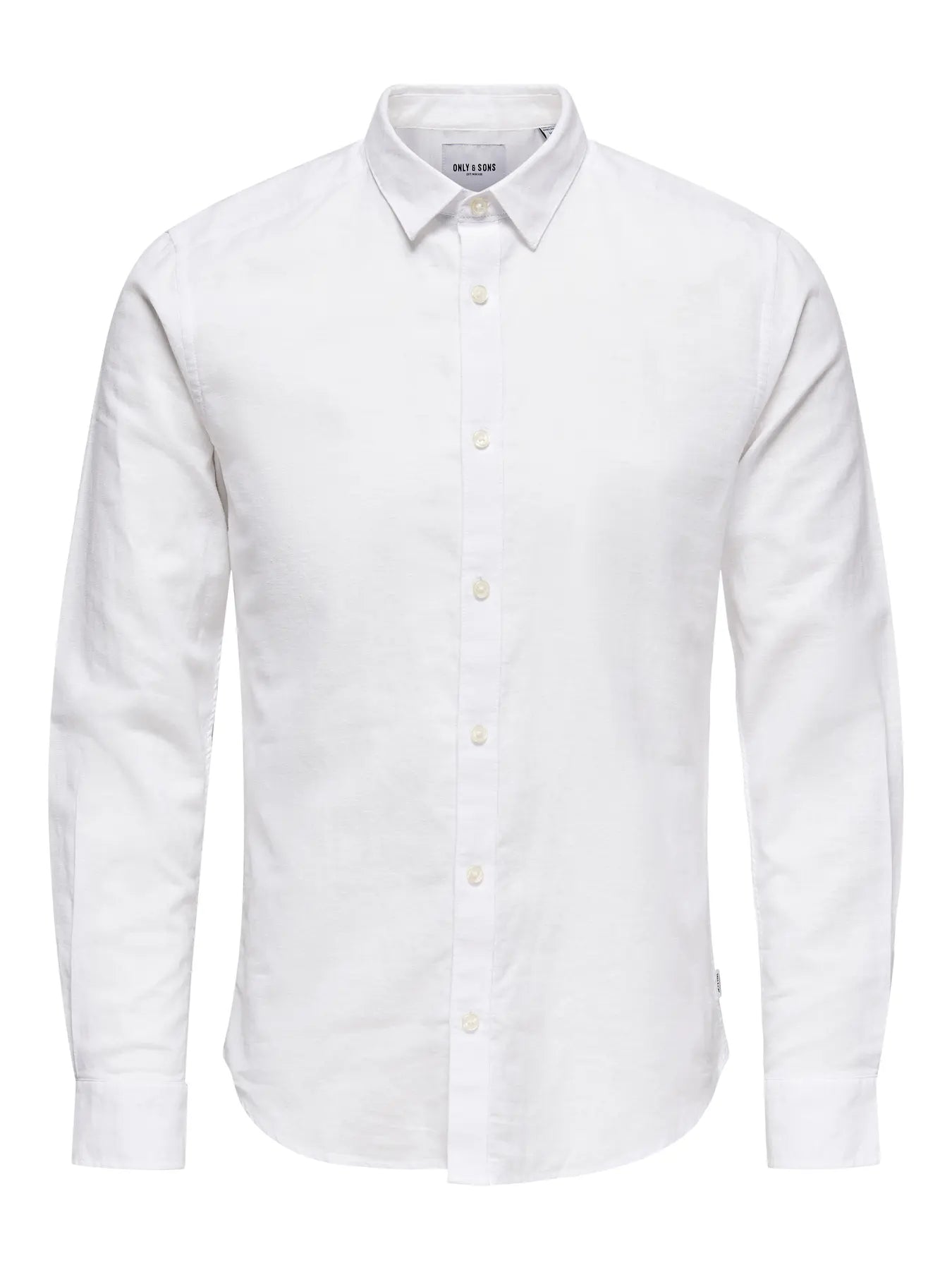 CAMICIA IN MISTO LINO SLIM FIT - col. Bianco