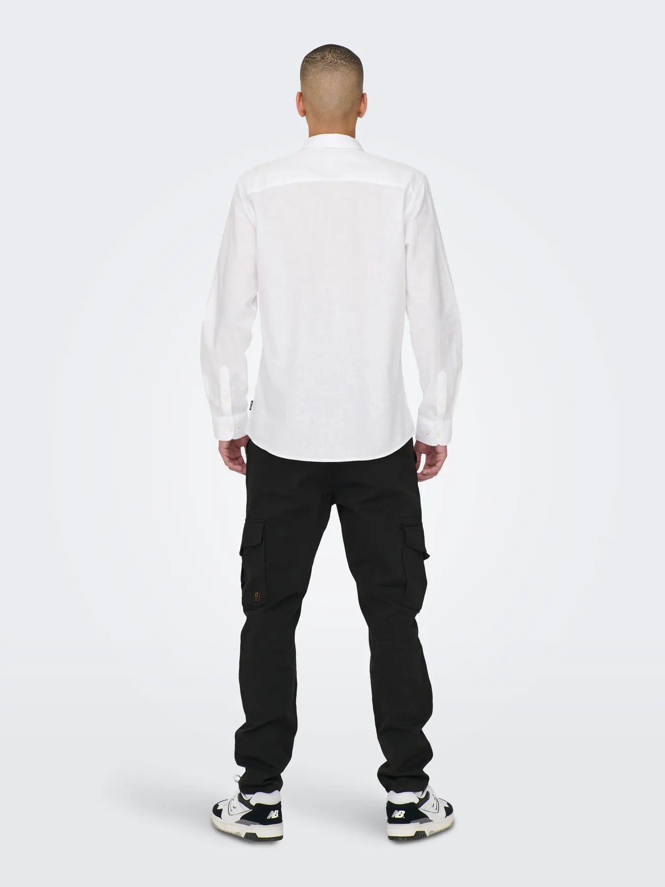 CAMICIA IN MISTO LINO SLIM FIT - col. Bianco