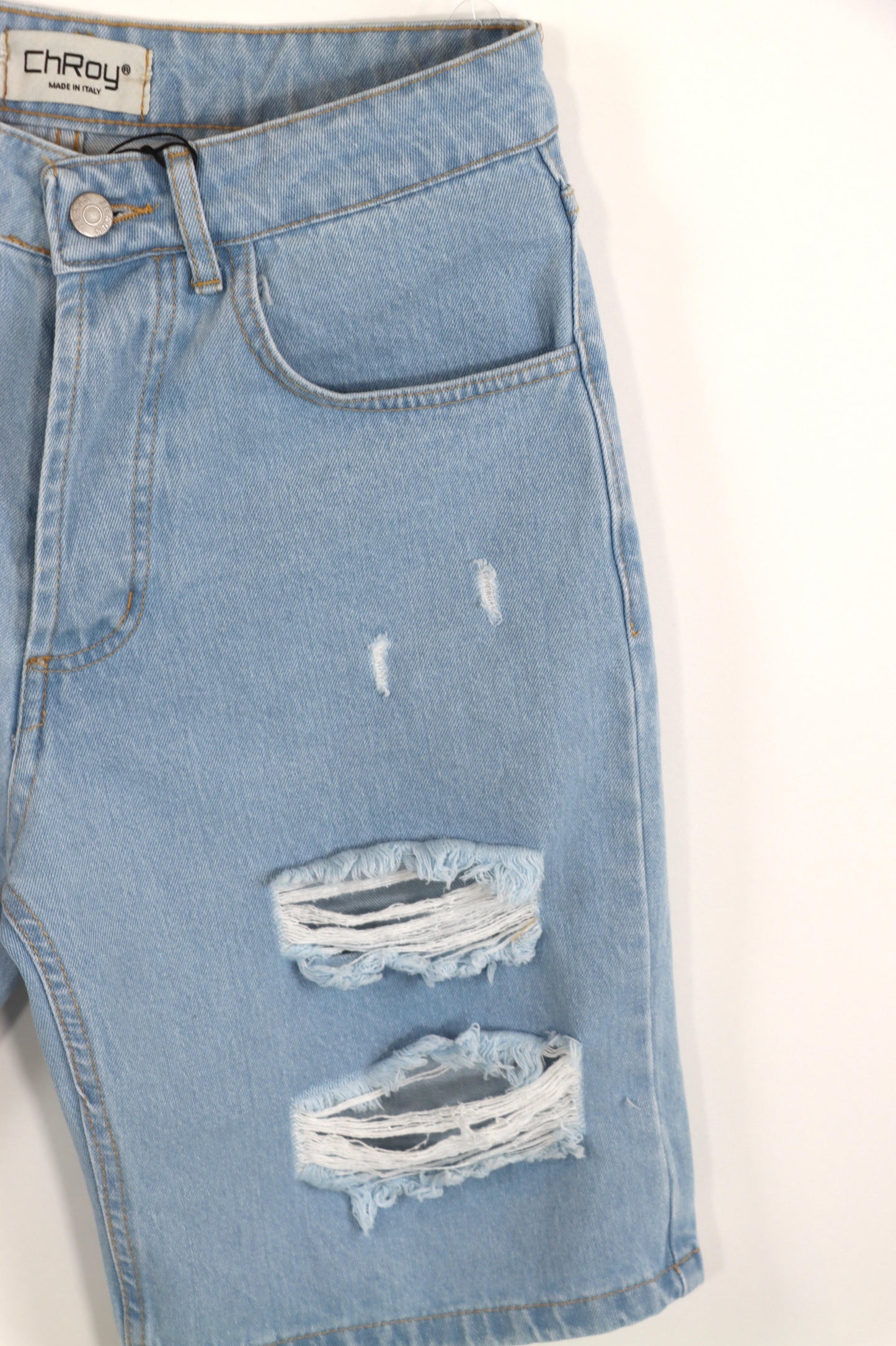 LIGHT JEANS BERMUDA CON STRAPPI - JW