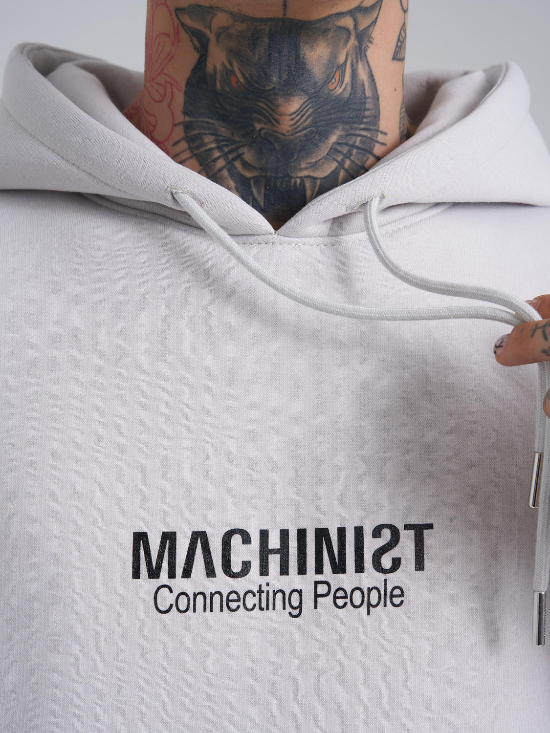 FELPA CON CAPPUCCIO "CONNECTING PEOPLE" - Col. Grigio
