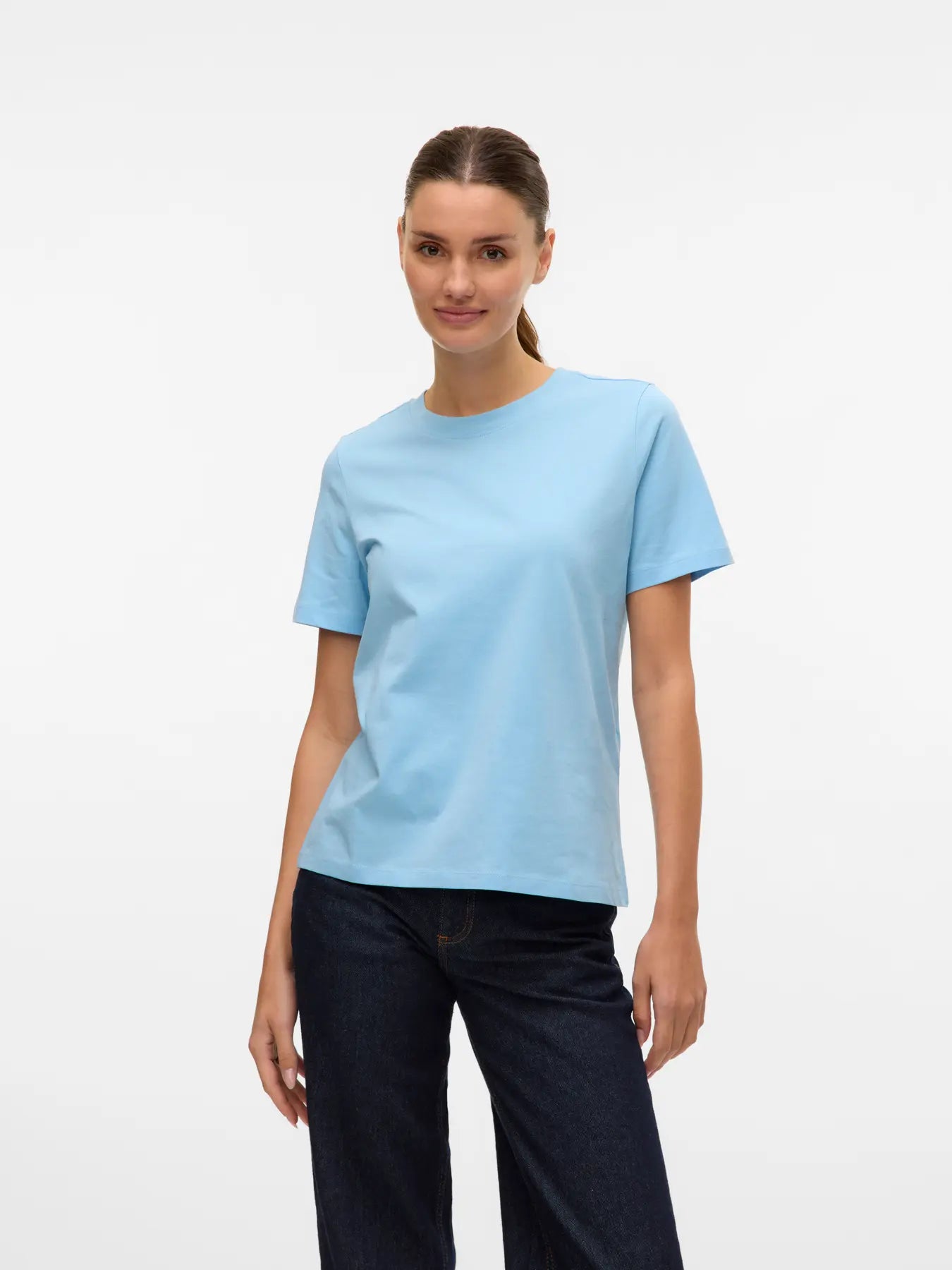 Vero Moda - T-shirt basic PAULINA - col. azzurro