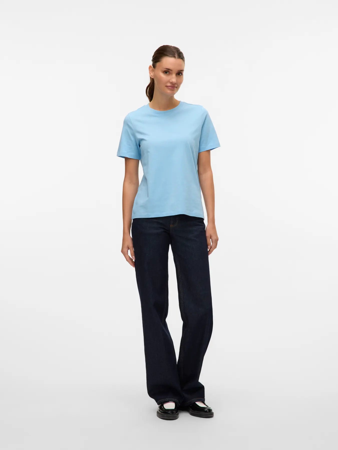 Vero Moda - T-shirt basic PAULINA - col. azzurro
