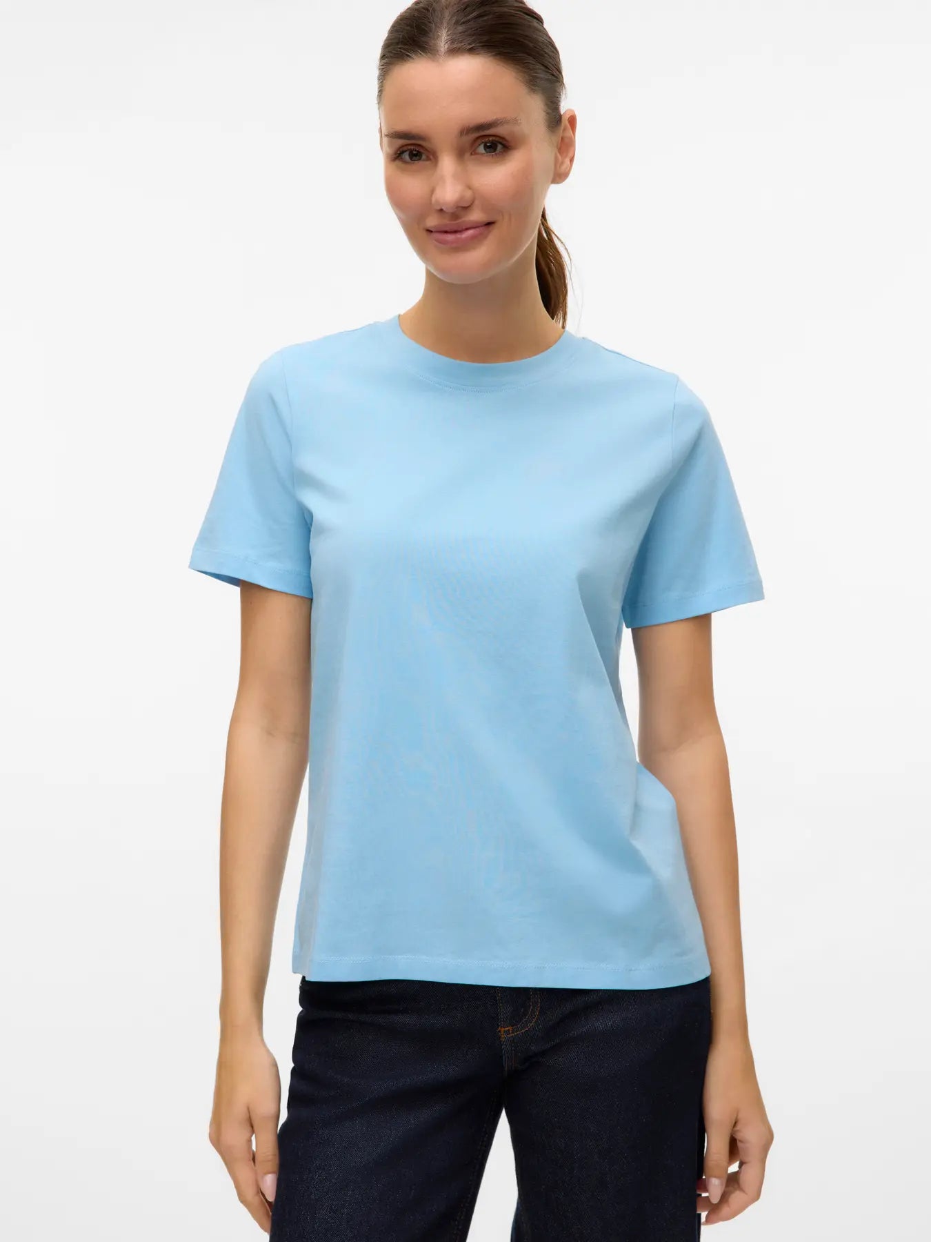 Vero Moda - T-shirt basic PAULINA - col. azzurro