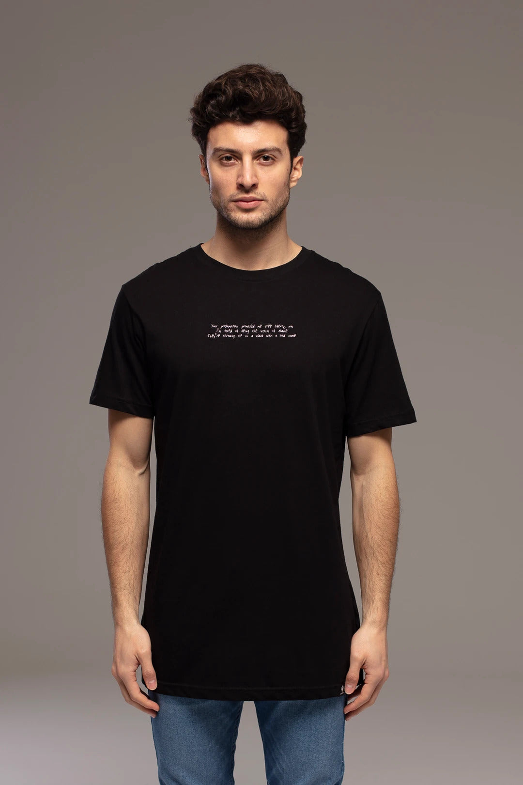 T-SHIRT "WHITE ANGEL" CON STAMPA FRONTE- Col. Nero