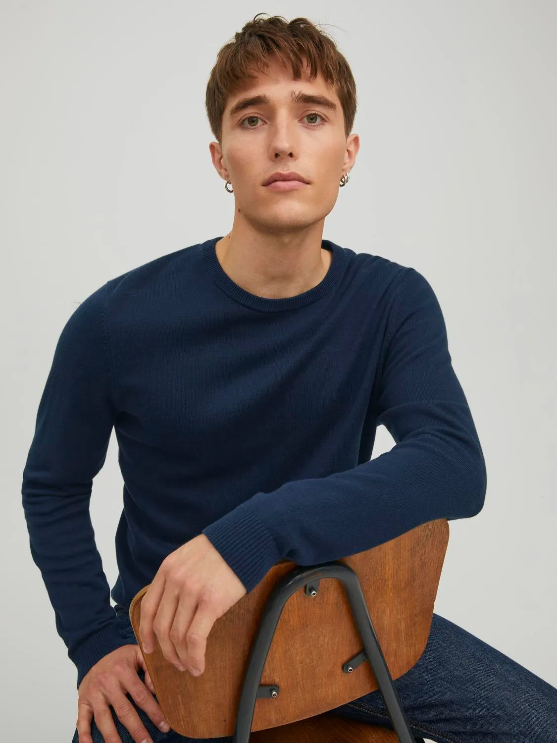 JACK & JONES MAGLIONE GIROCOLLO BASIC - Col. Dark navy