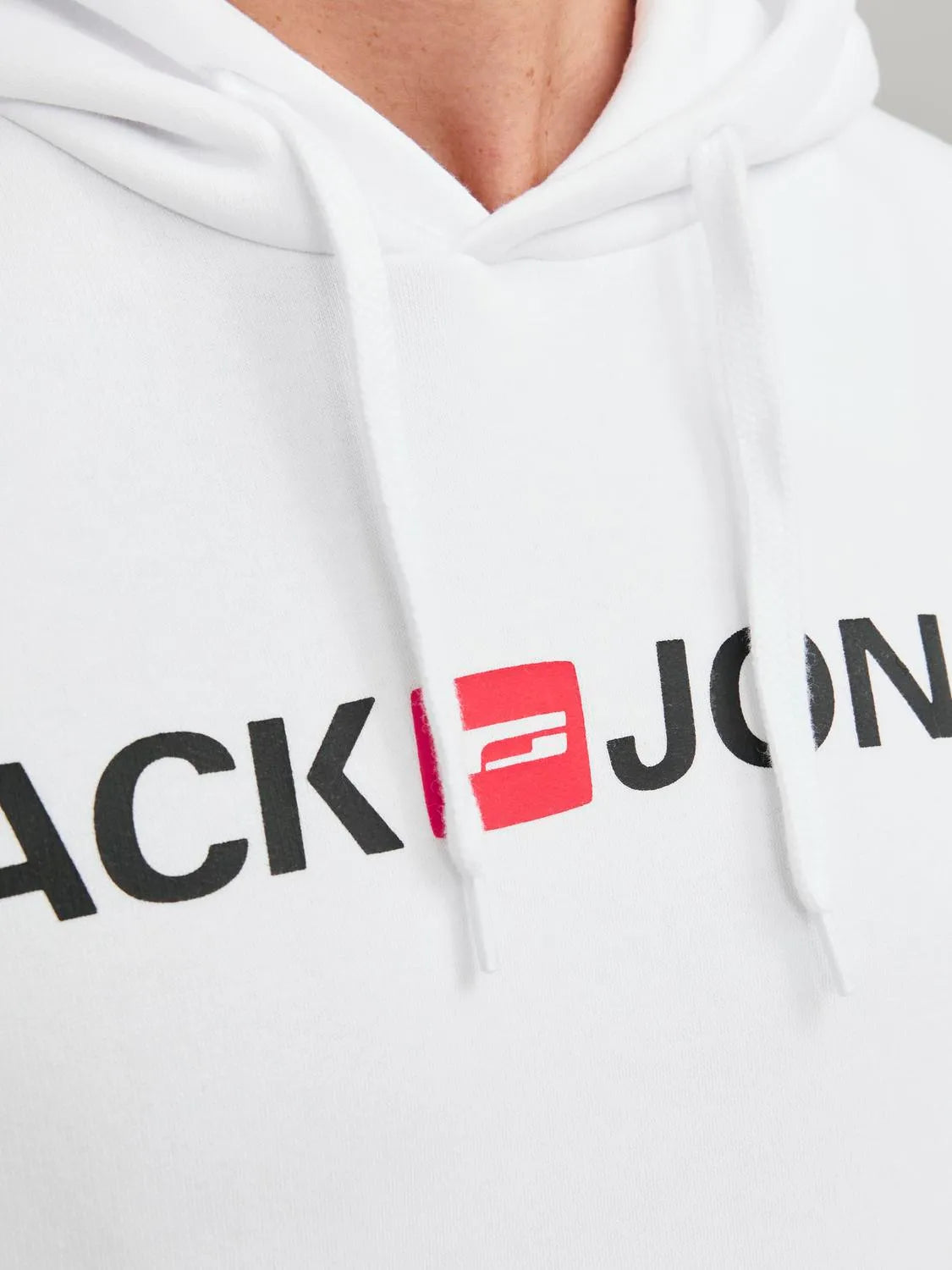 JACK & JONES FELPA CON CAPPUCCIO - Col. Bianco
