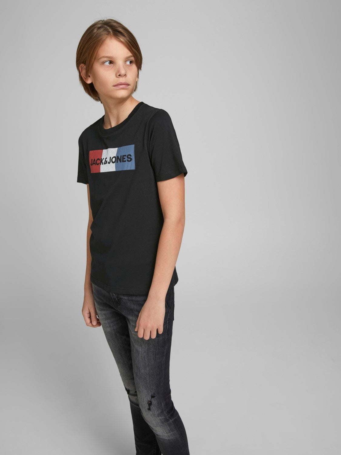 JUNIOR JACK & JONES T-SHIRT CON LOGO - Col. nero