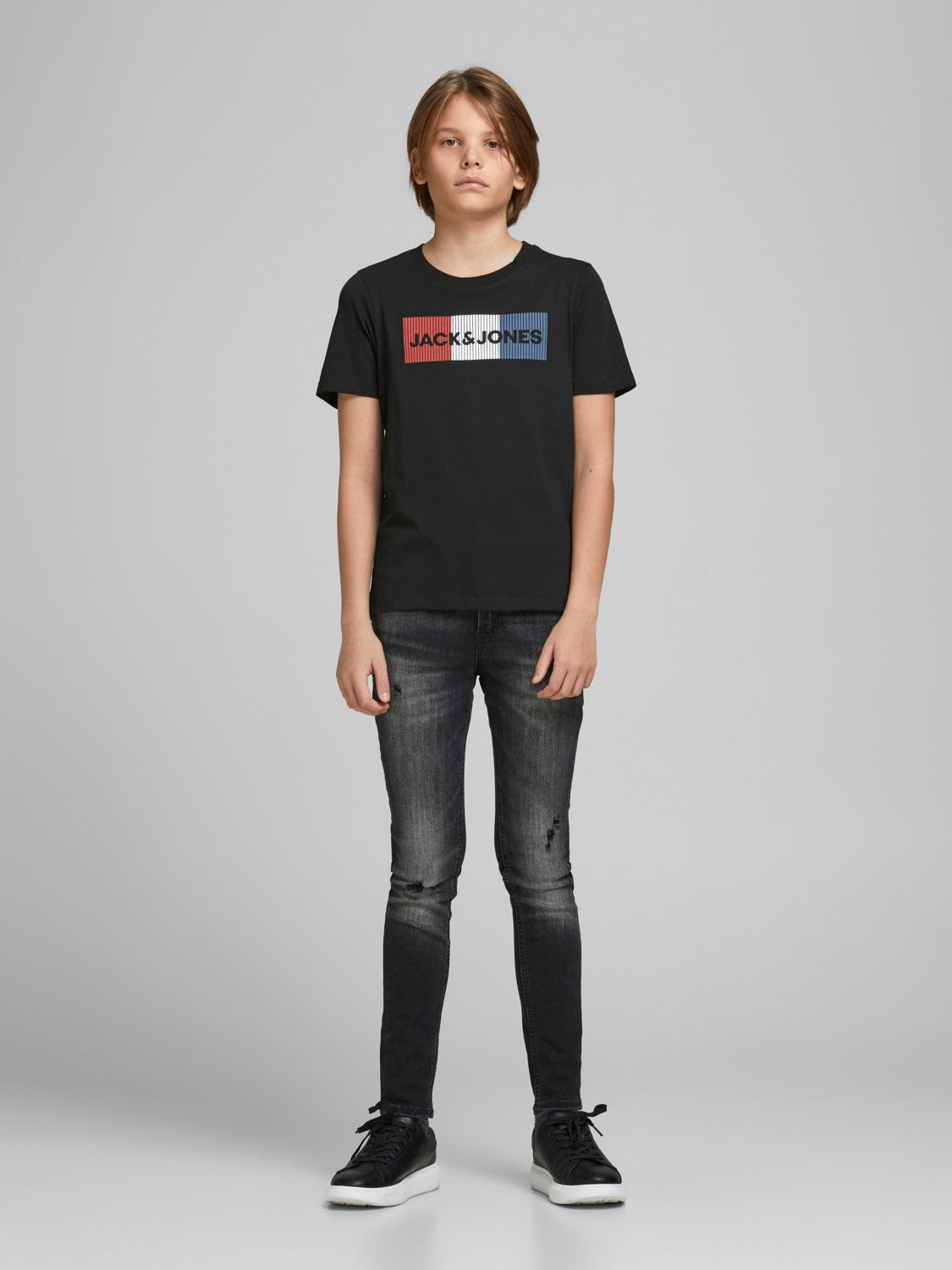 JUNIOR JACK & JONES T-SHIRT CON LOGO - Col. nero