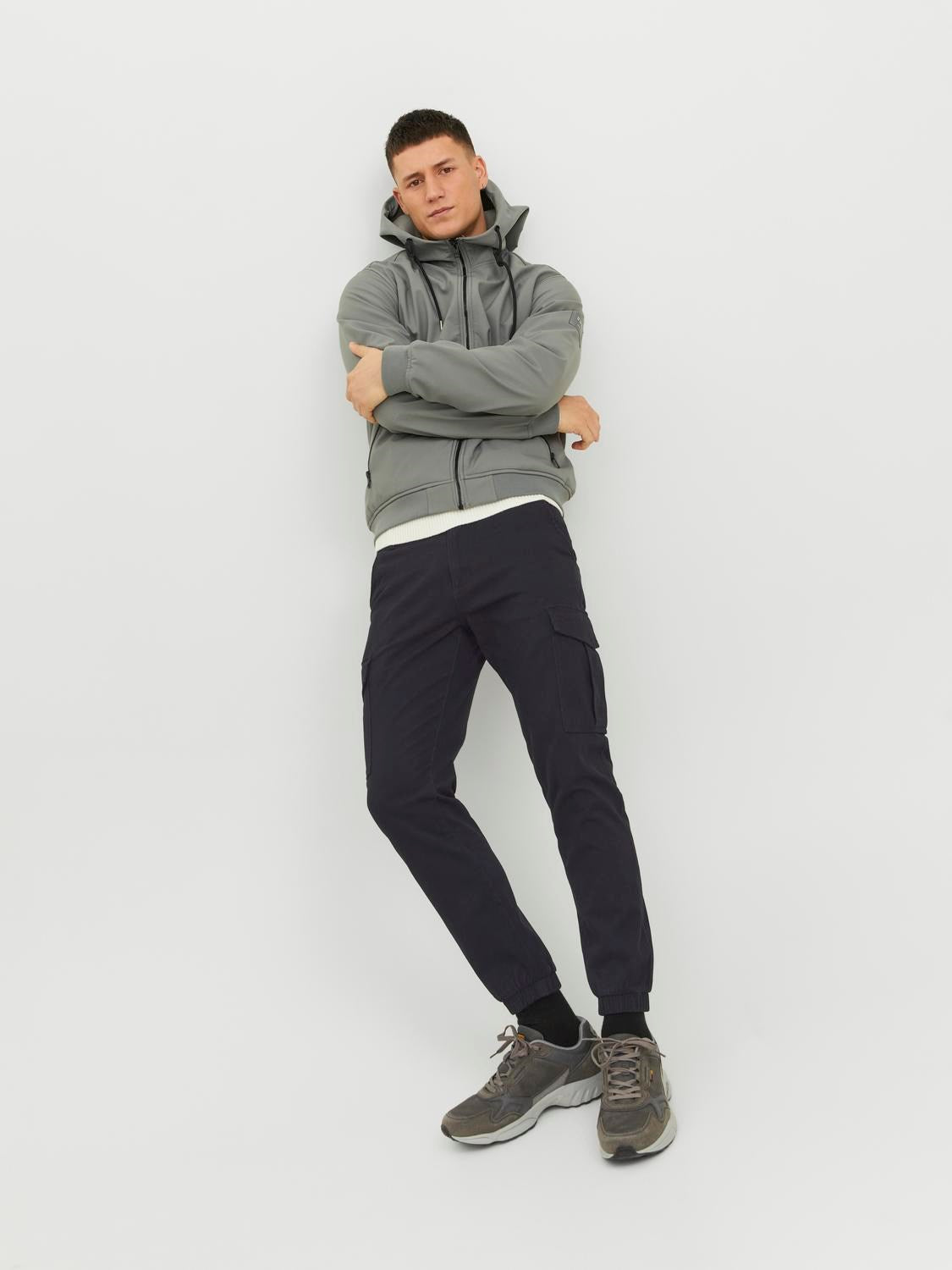 JACK & JONES PANTALONI CARGO CON TASCHE LATERALI - Col. Nero