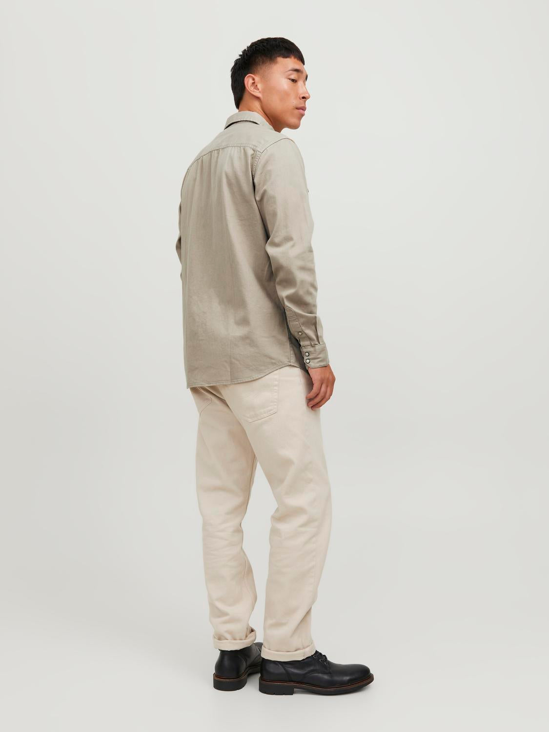 JACK & JONES CAMICIA IN JEANS SLIM FIT - Col. Beige